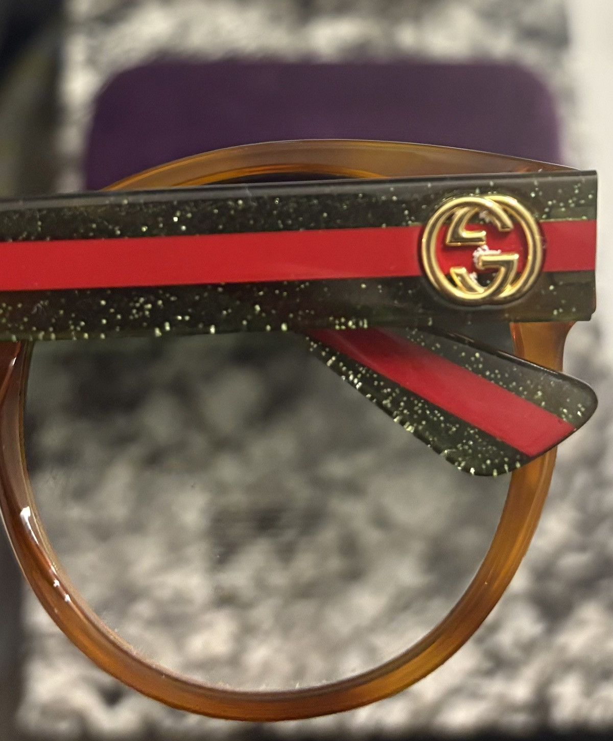 Gucci Gucci Women's Web Accent Sunglasses (Tortoise/Green/Red) Size ONE SIZE - 3 Thumbnail