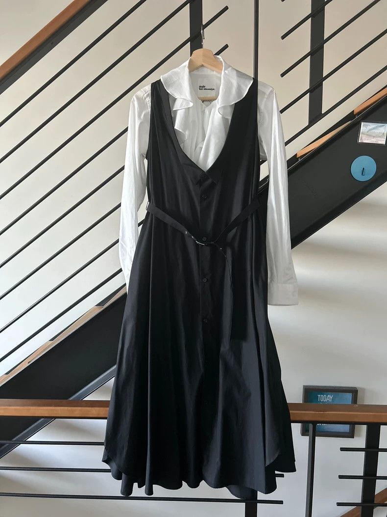 Comme des Garcons Comme Des Garcons Sleeveless lapel belted dress + white la Size S / US 4 / IT 40 - 1 Thumbnail