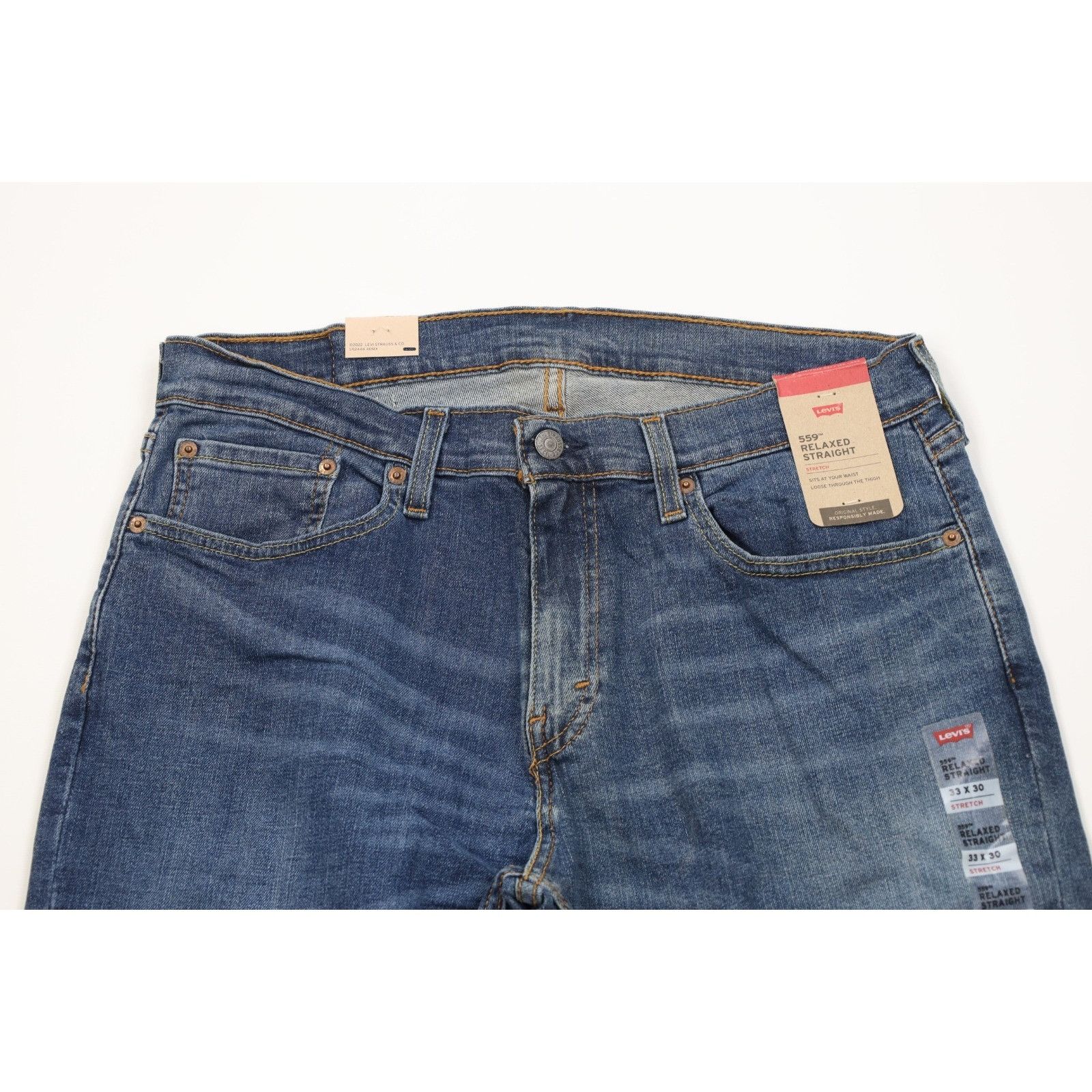 Levi's New Levis 559 Stretch Relaxed Straight Leg Denim Jeans Size US 33 - 2 Thumbnail