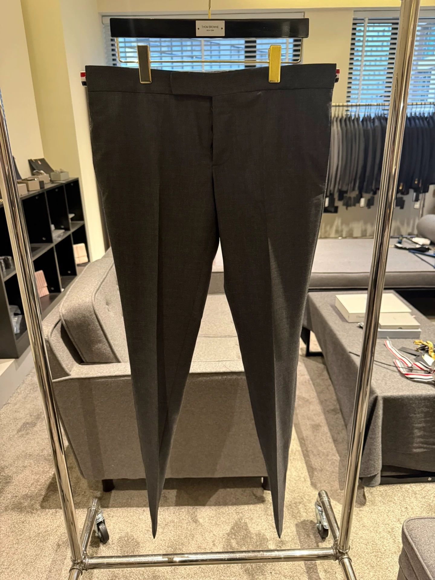 Thom Browne Thom Browne Charcoal Wool Slim Trousers Size 2 98 New Size US 32 / EU 48 - 1 Thumbnail