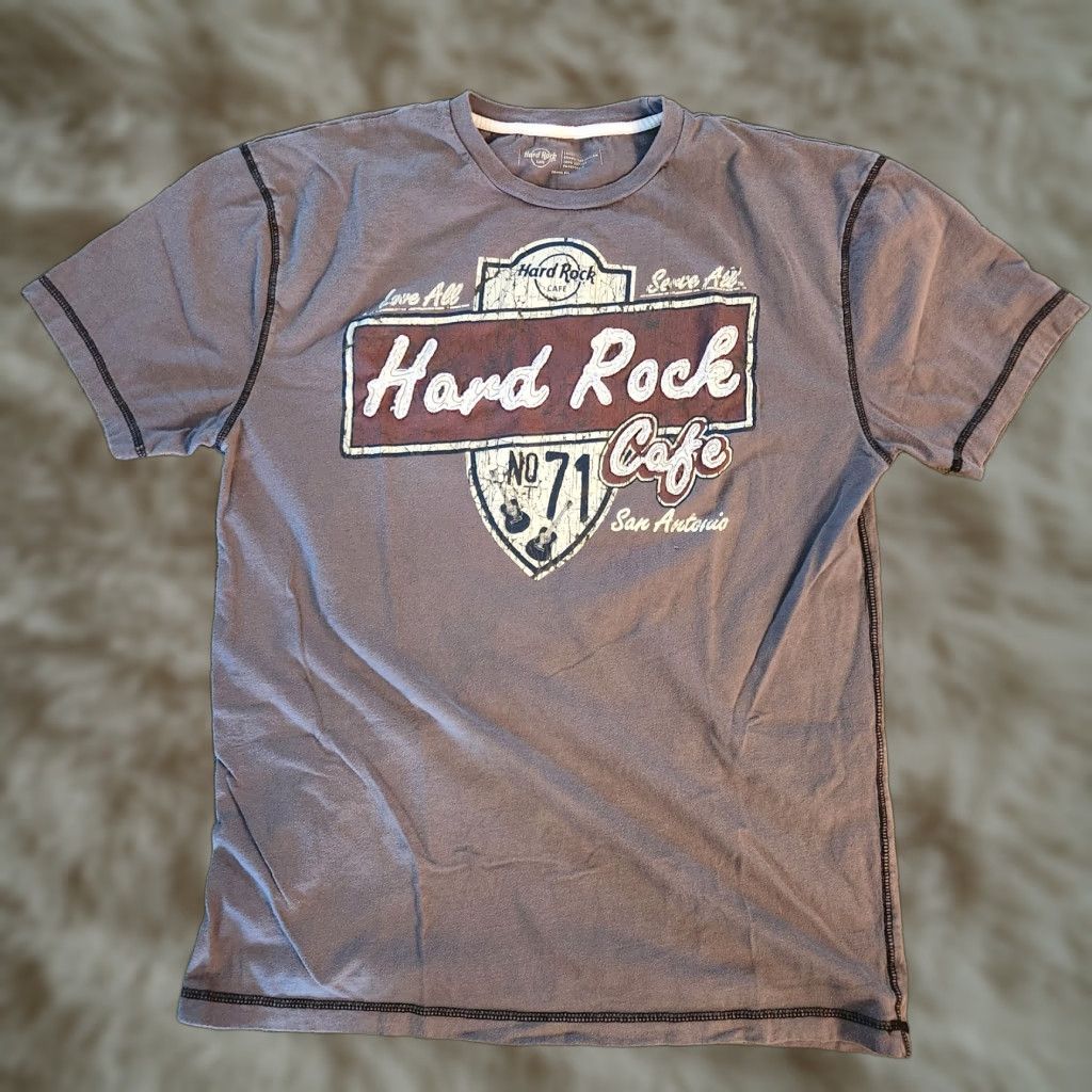 Hard Rock Cafe VINTAGE Hard Rock Cafe San Antonio Graphic T-Shirt Gray Stitched Patch Mens Large Size US L / EU 52-54 / 3 - 1 Thumbnail