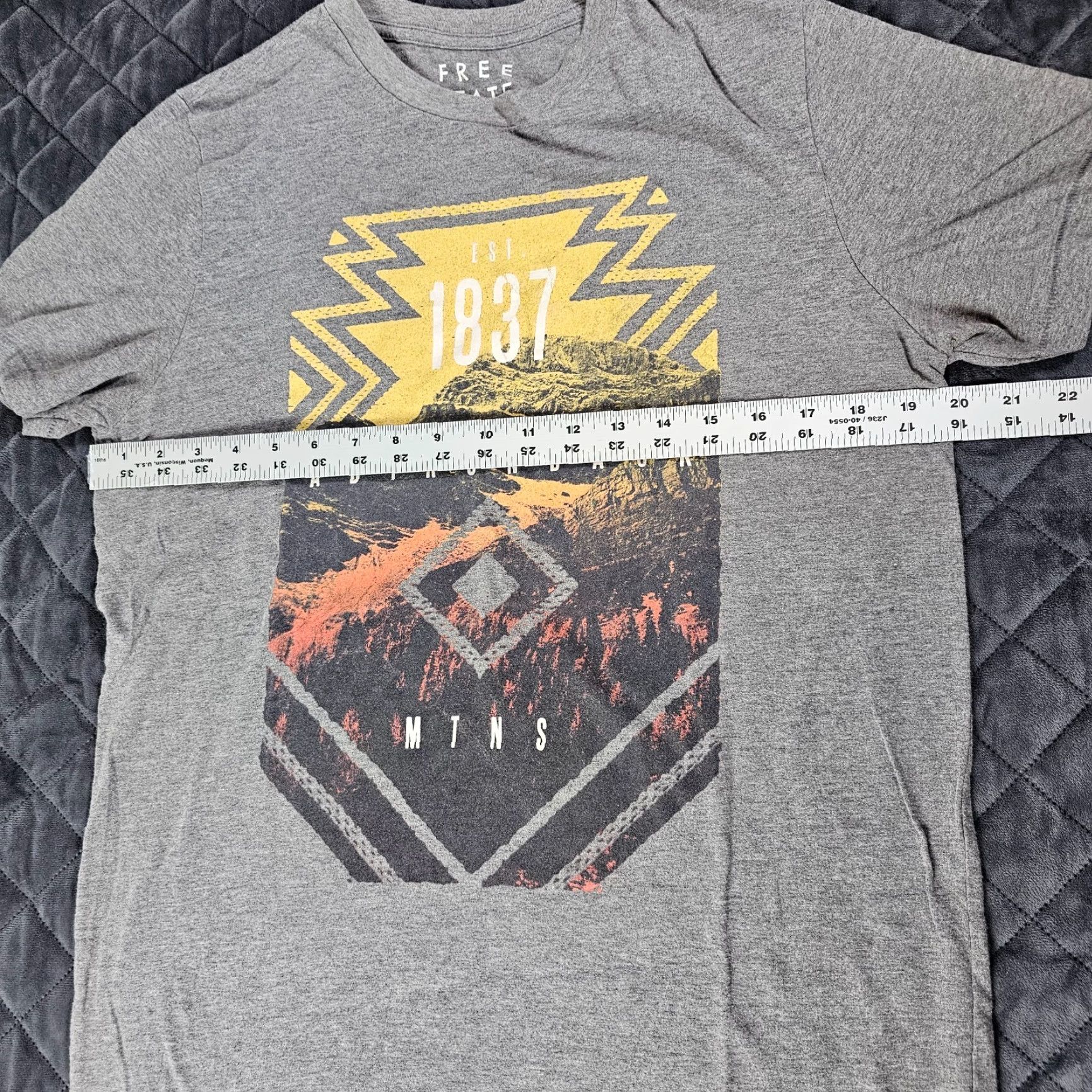Vintage VINTAGE Free State Shirt Mens L Short Sleeve Gray T-Shirt Adirondack Mountains California Blue Size US L / EU 52-54 / 3 - 3 Thumbnail
