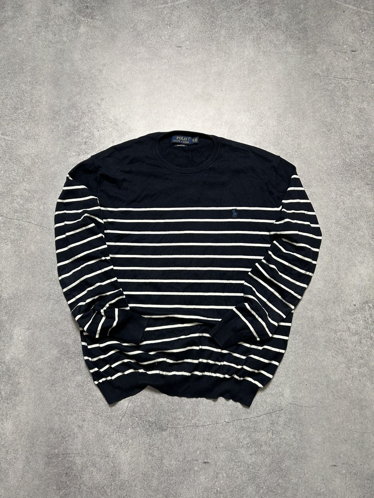 Polo Ralph Lauren Polo Ralph Lauren Striped Crewneck Knitted Sweater Old Money Size US XL / EU 56 / 4 - 1 Thumbnail