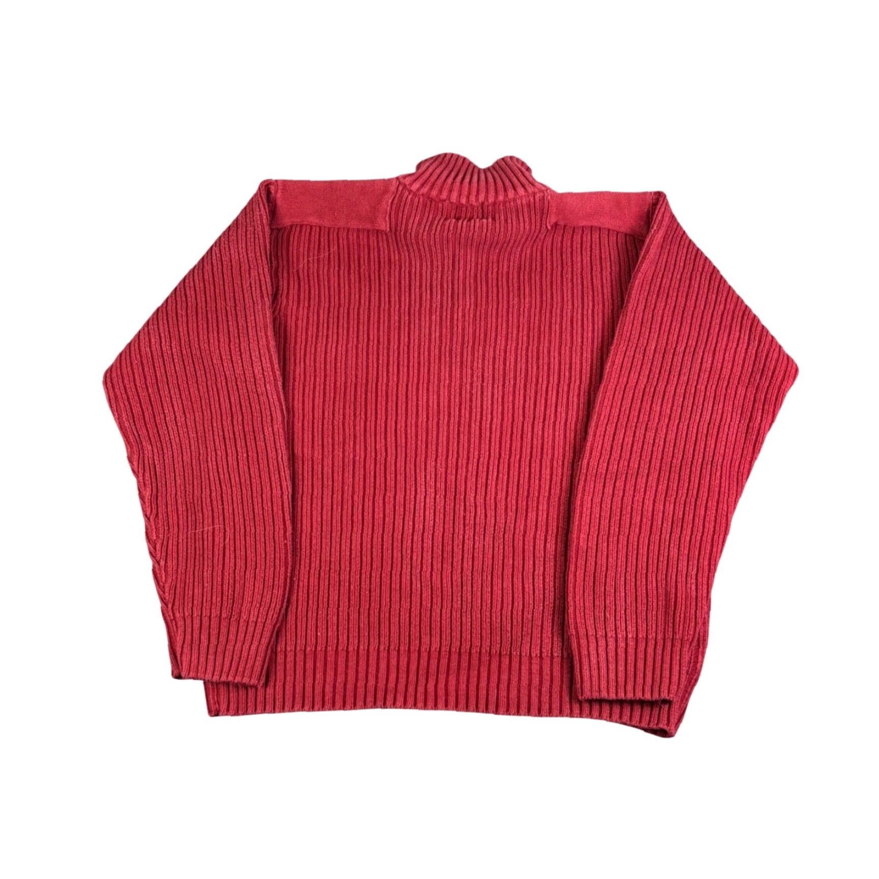 Timberland Timberland Sweater Mens XL Red Mock Neck Knit Cotton Heavyweight Shoulder Pads Pullover 90s Casual Workwear Size US XL / EU 56 / 4 - 2 Thumbnail