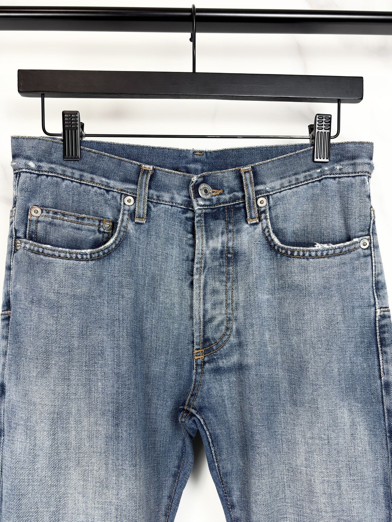 Dior SS08 Dior Homme Lightwash Jake Faded Blue Denim Jeans KVA Size US 27 - 3 Thumbnail