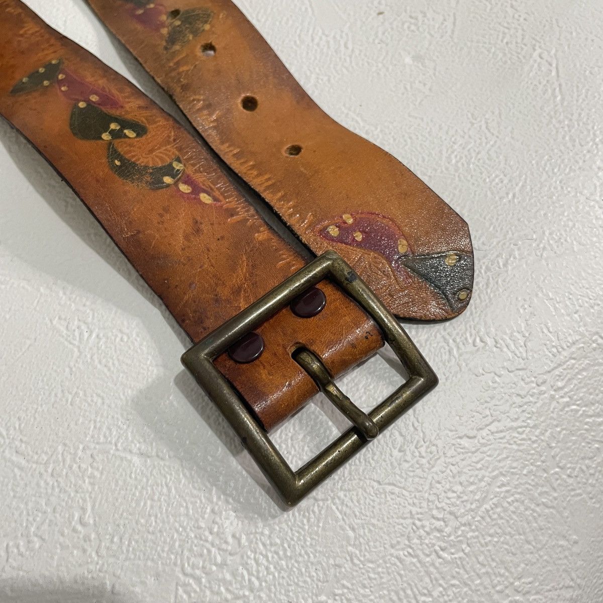 Vintage Vintage y2k mushroom embossed leather belts Size ONE SIZE - 3 Thumbnail