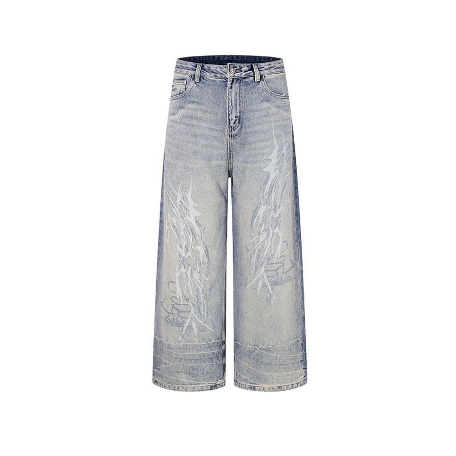 Jean Premium Washed Wide-Leg Denim Jeans Size US 32 / EU 48 - 1 Thumbnail