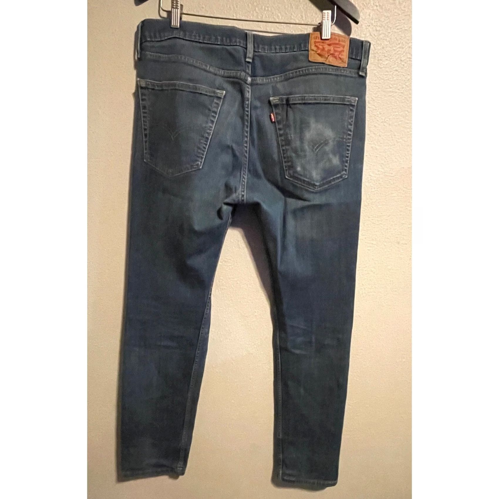 Denime Levis 502 Jeans Mens W36 L34 Blue Denim Distressed Size US 36 / EU 52 - 2 Thumbnail