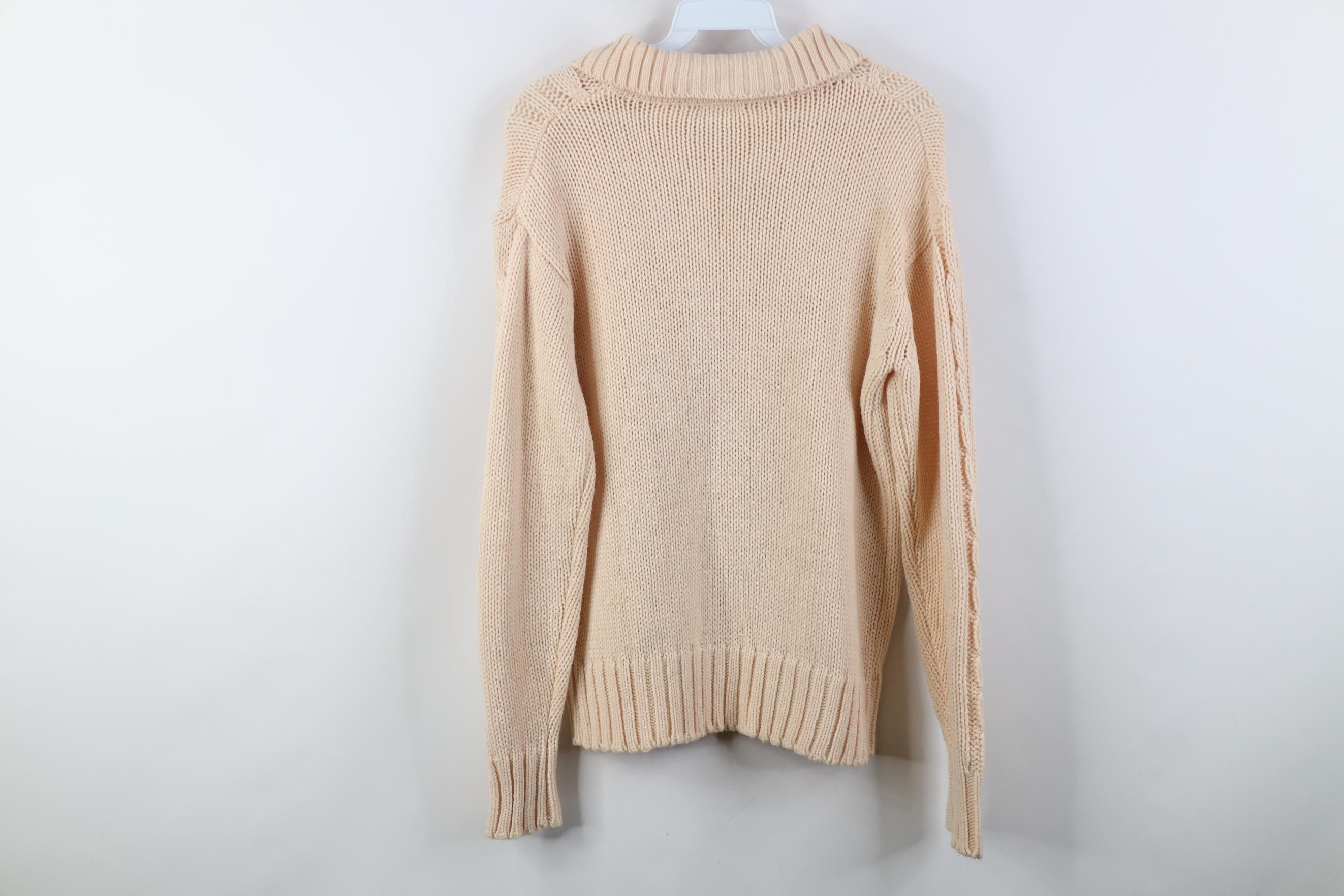 Vintage Vintage 70s Streetwear Cable Knit Fisherman Collared Sweater Size L / US 10 / IT 46 - 8 Thumbnail