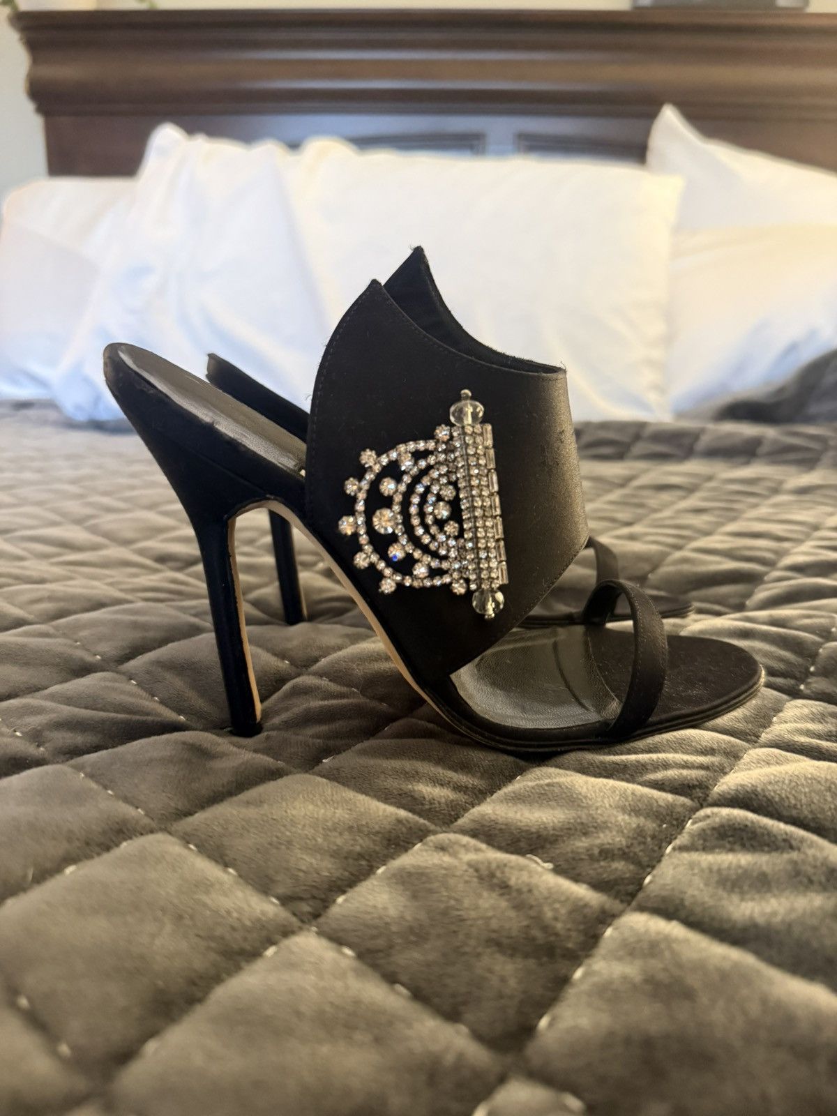 Manolo Blahnik Manolo Blahnik Black Crystal Heels Size US 6.5 / IT 36.5 - 1 Thumbnail