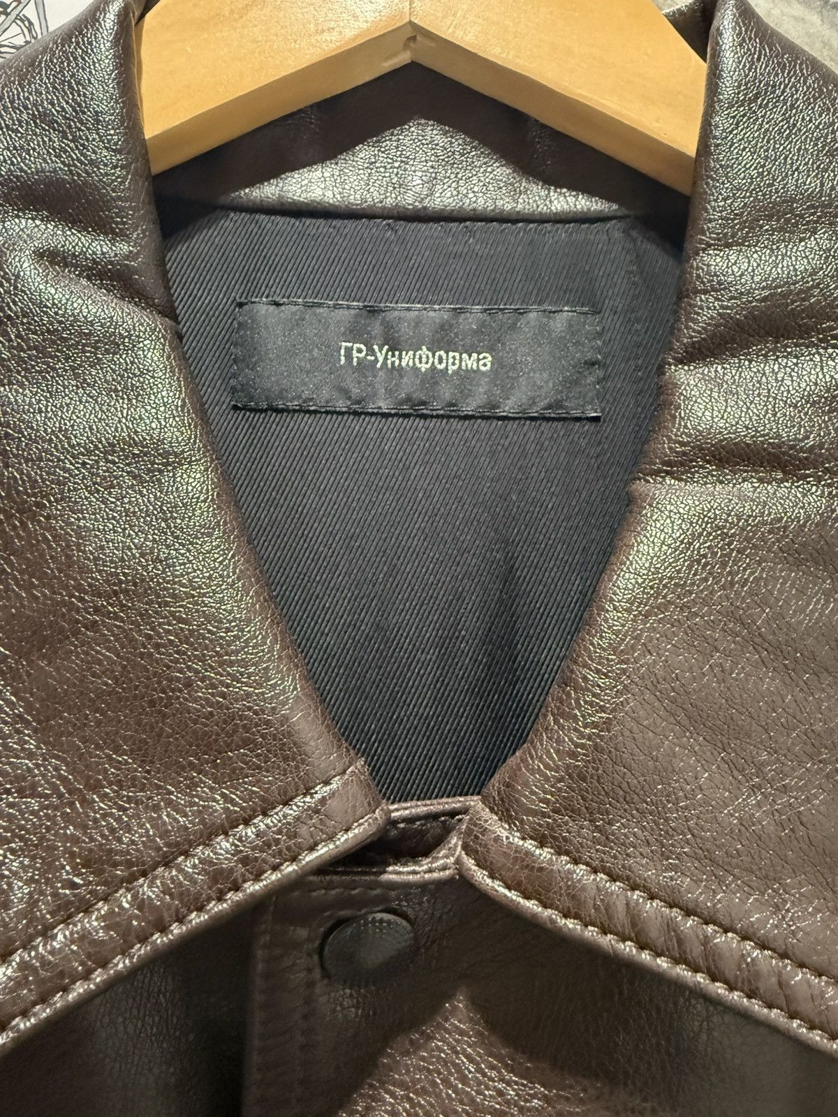 Gosha Rubchinskiy GOSHA RUBCHINSKIY DENIM BOX FIT JACKET WITH FAUX LEATHER Size US M / EU 48-50 / 2 - 2 Thumbnail