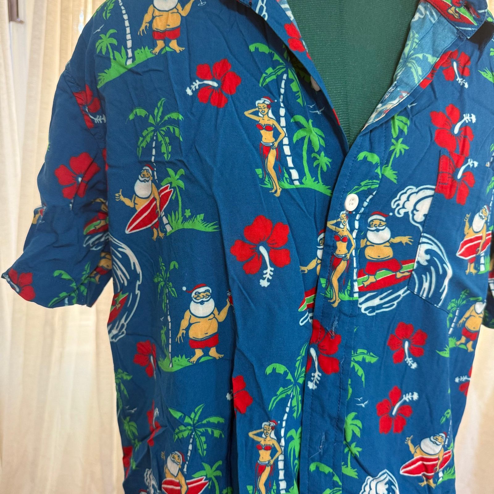 Tipsy Elves Tipsy Elves Surfing Santa Hawaiian Shirt | Sz M Size US M / EU 48-50 / 2 - 3 Thumbnail