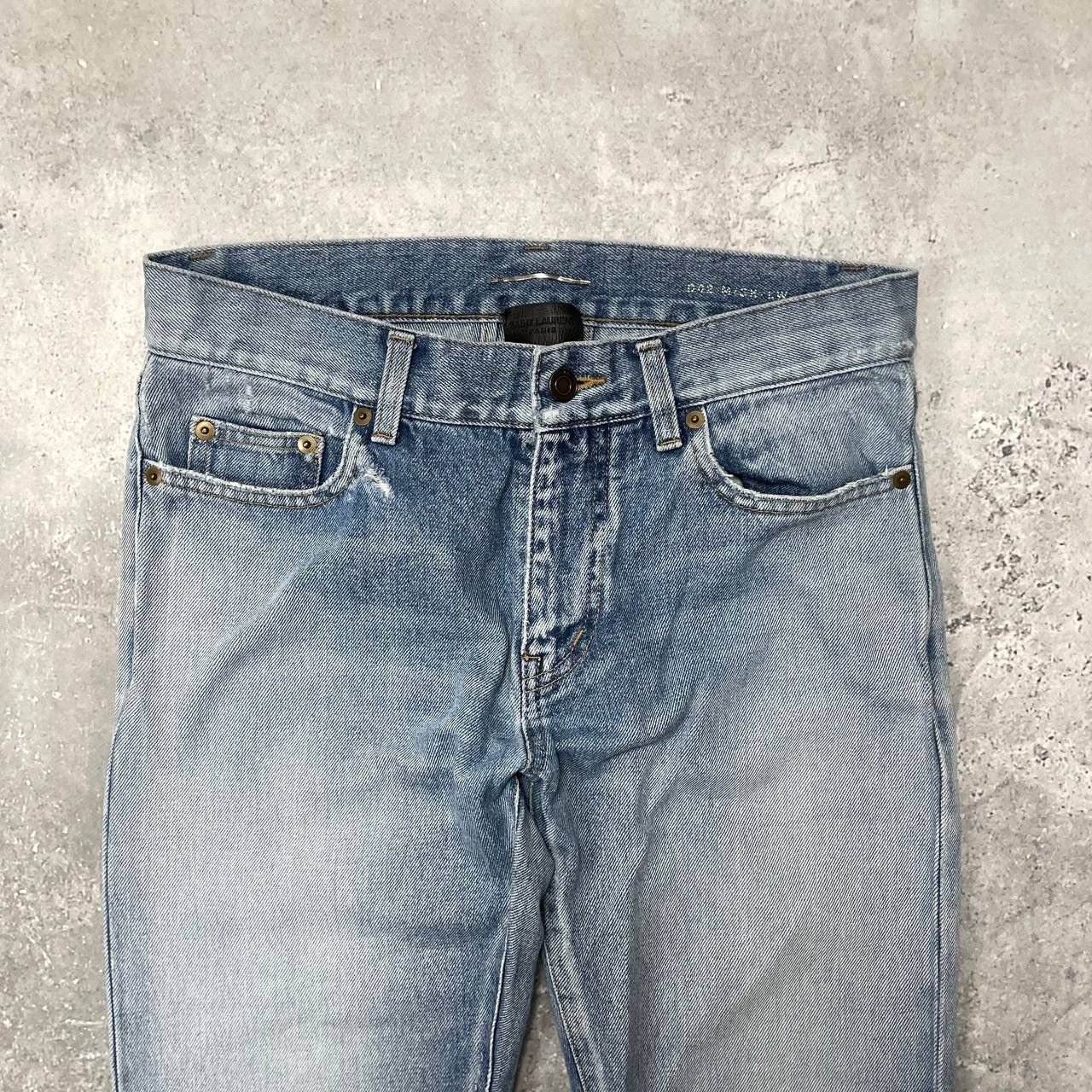 Saint Laurent Paris Saint Laurent D02 Washed Blue Distressed Jeans Skinny Fit Size US 30 / EU 46 - 3 Thumbnail