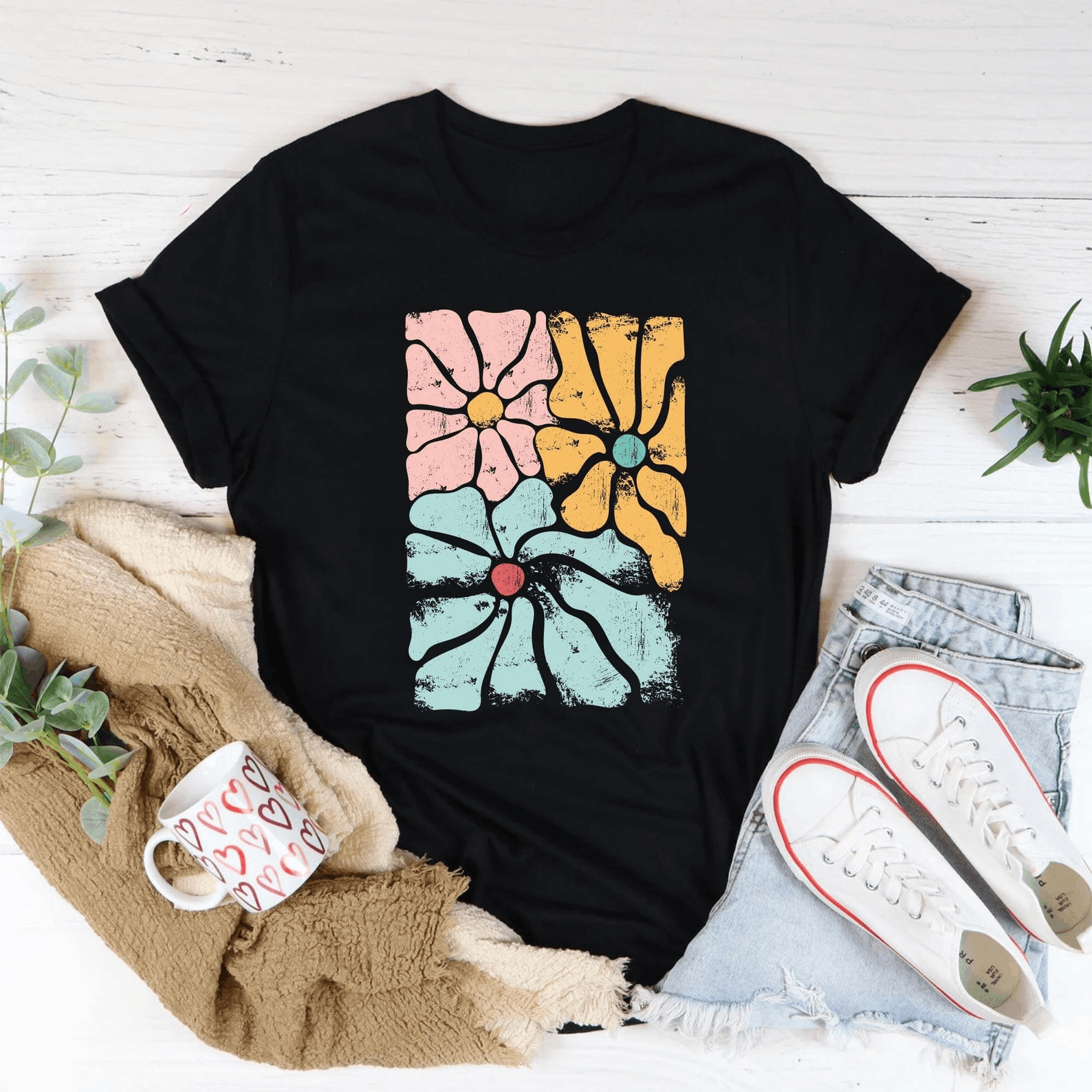 Other Boho Flowers T-Shirt – Hippie Floral Spring Tee Size M / US 6-8 / IT 42-44 - 1 Thumbnail