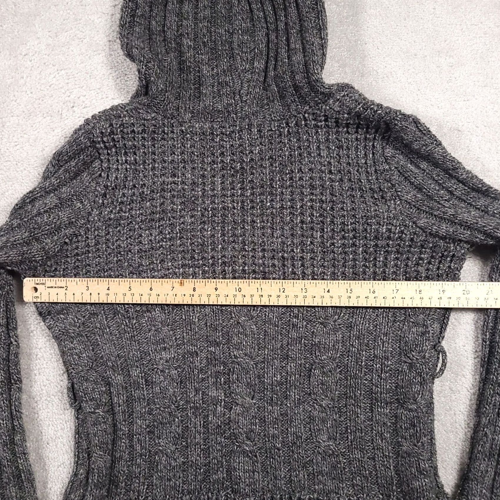 Vintage Vanity Cardigan Sweater Womens Large Gray Long Sleeve Loop Front Shirt Ladies Regular Knit Style Modern Classic Fall Winter Size L / US 10 / IT 46 - 7 Thumbnail