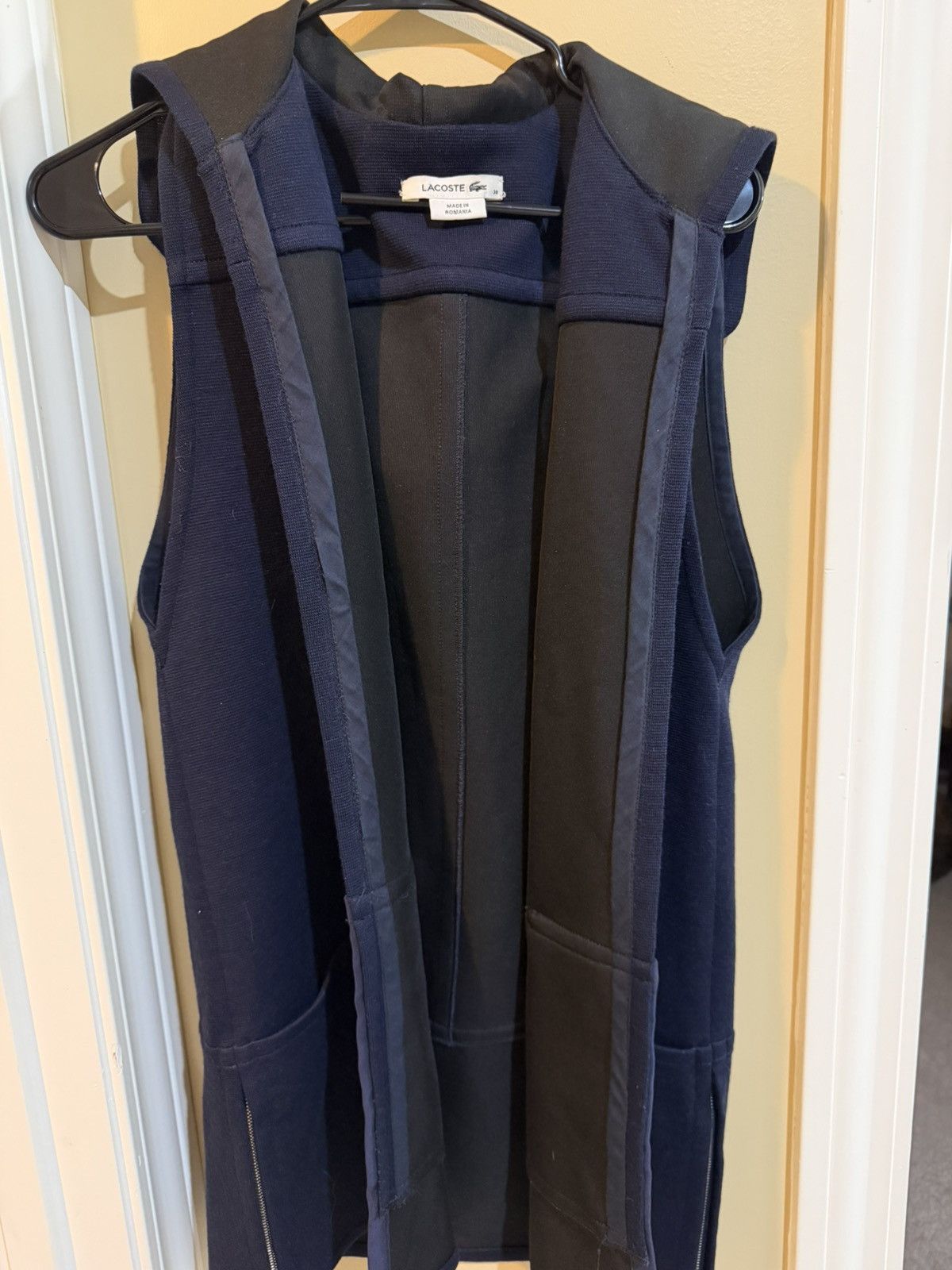 Lacoste Vintage Women’s Longline Hooded Tailored Vest Size L / US 10 / IT 46 - 2 Thumbnail