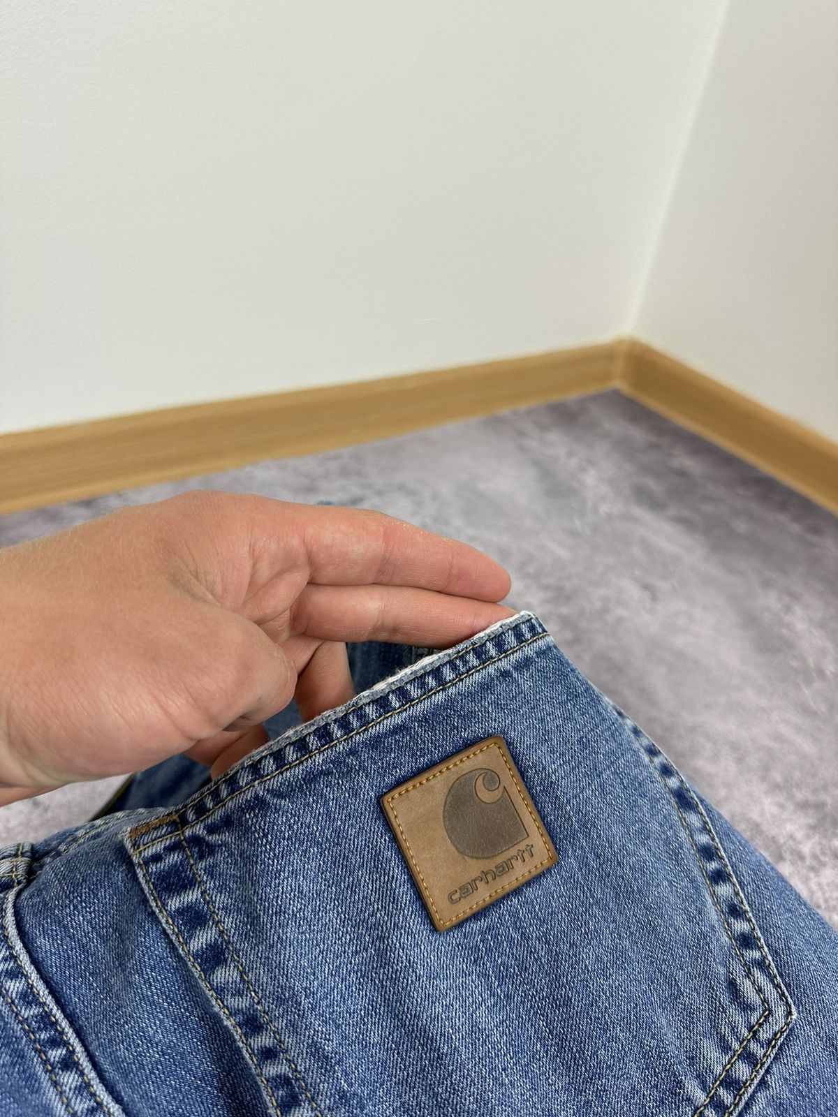 Carhartt Vintage Carhartt Washed Blue Denim Y2K Opium USA Work Jeans Size US 32 / EU 48 - 8 Thumbnail