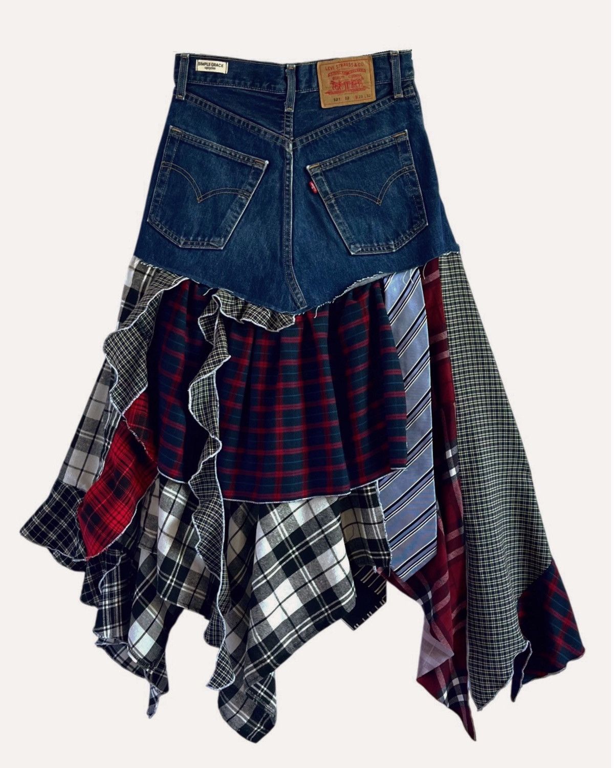 Levi's Made & Crafted upcycled vintage Levi’s tartan/plaid skirt Size 28" / US 6 / IT 42 - 2 Thumbnail