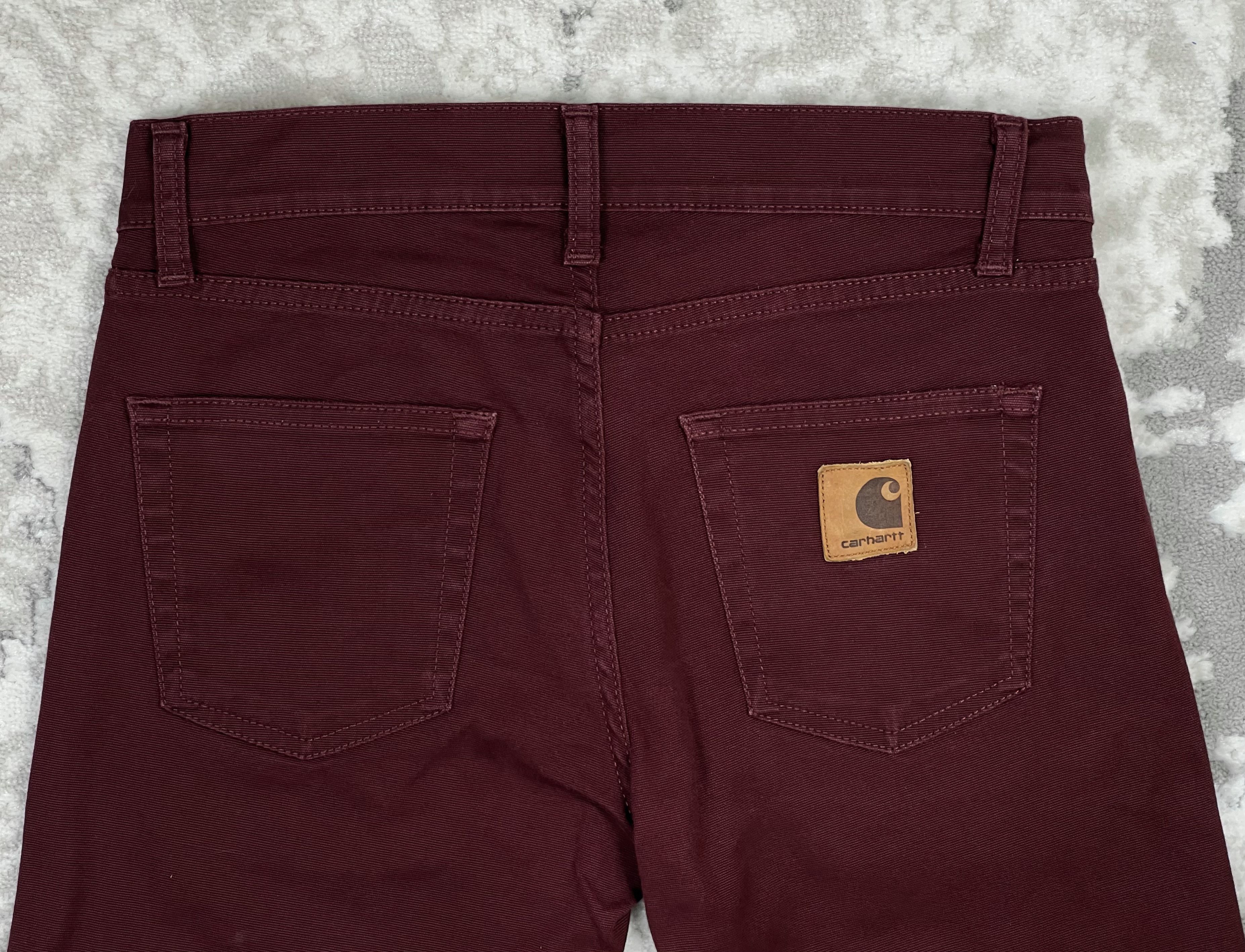 Carhartt Wip Carhartt WIP Rebel Pant Burgundy Stretch Slim Fit 31 Size US 31 - 8 Thumbnail