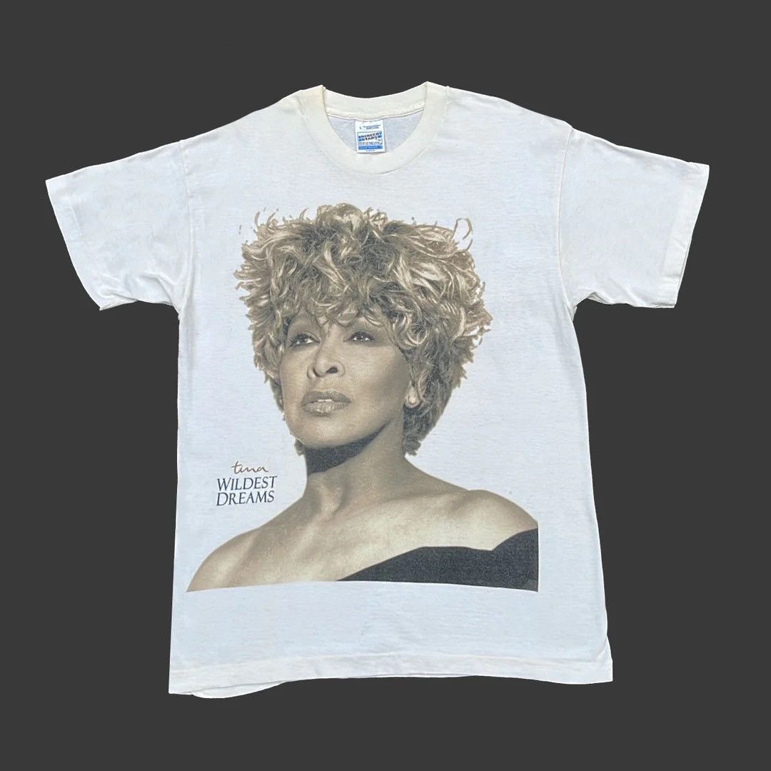 image of Band Tees x Screen Stars Tina Turner 96 90's VTG Wildest Dreams World Tour Concert Tee in White (Si