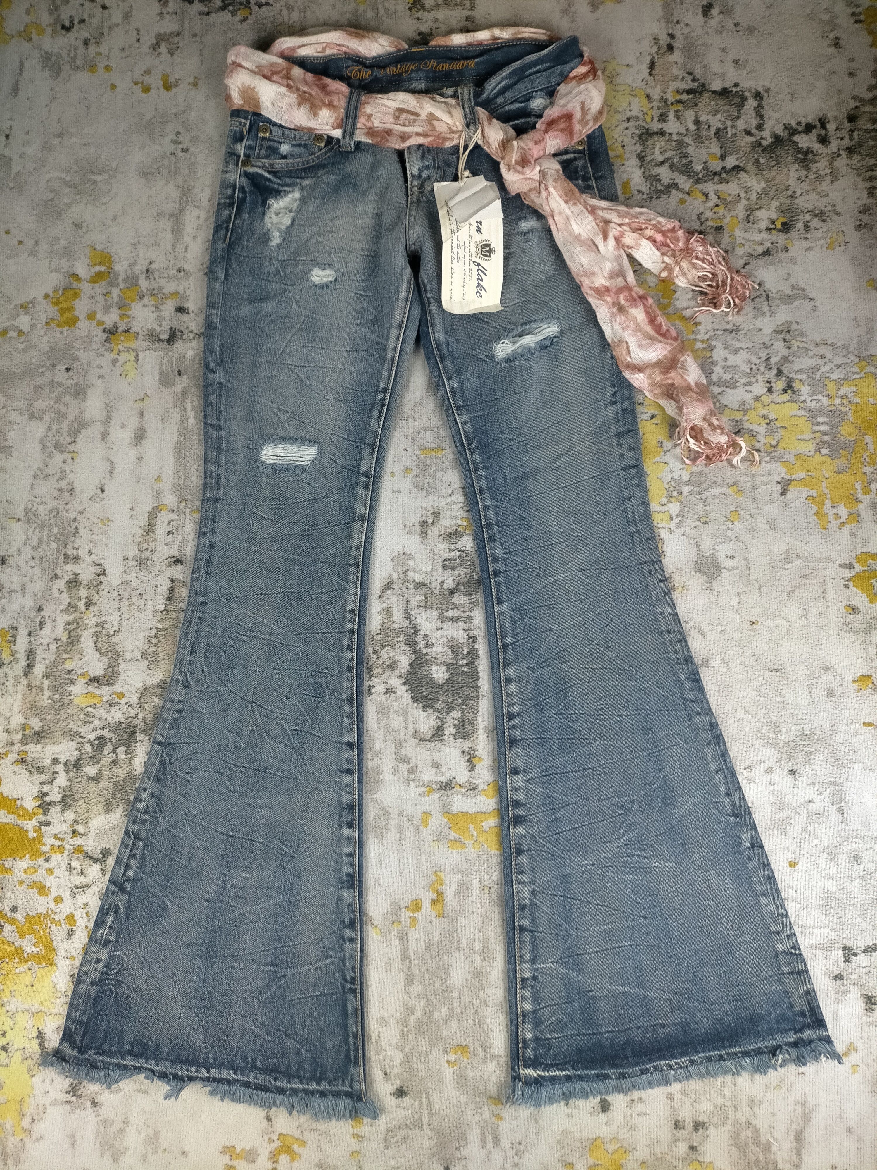 Tornado Mart Vintage Like New Super Flare Distressed Washed Jeans Size 28" / US 6 / IT 42 - 3 Thumbnail