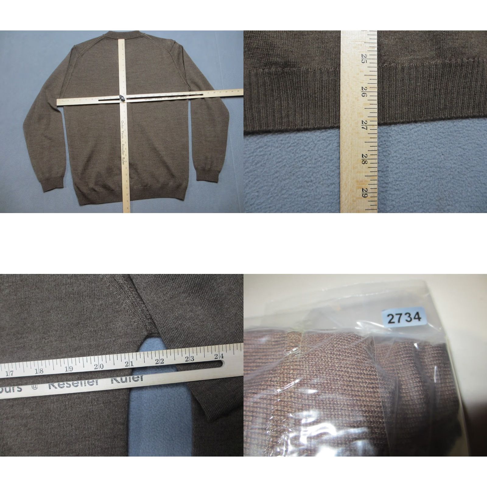 Vintage Codice Sweater Mens Long Sleeve Brown Knit Merino Wool V-Neck Pullover Regular 52 L Winter Casual Workwear Size US L / EU 52-54 / 3 - 8 Thumbnail