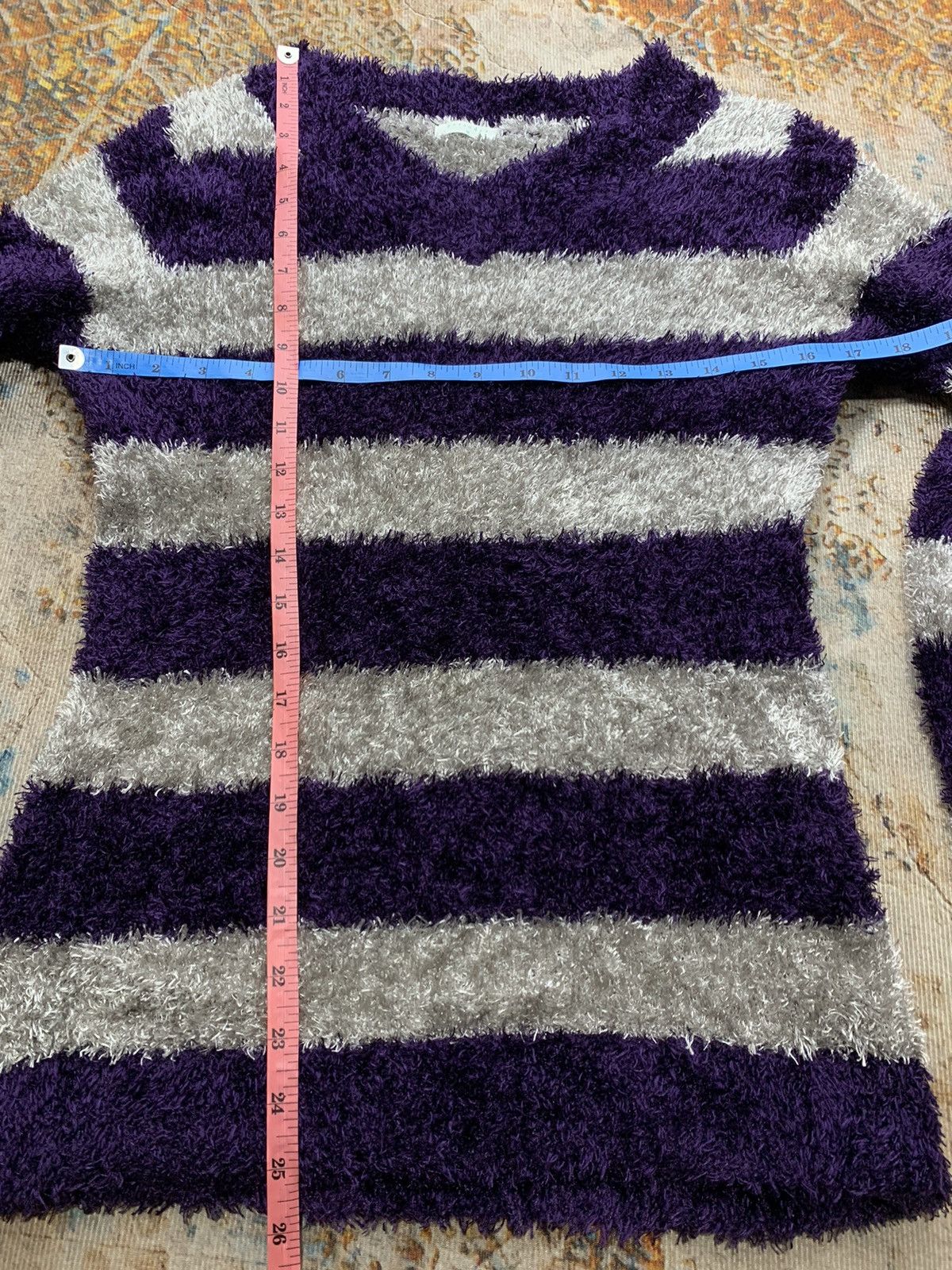 Issey Miyake Mohair Grunge Stripe Purpel Kurt Cobain Style Size US M / EU 48-50 / 2 - 6 Thumbnail