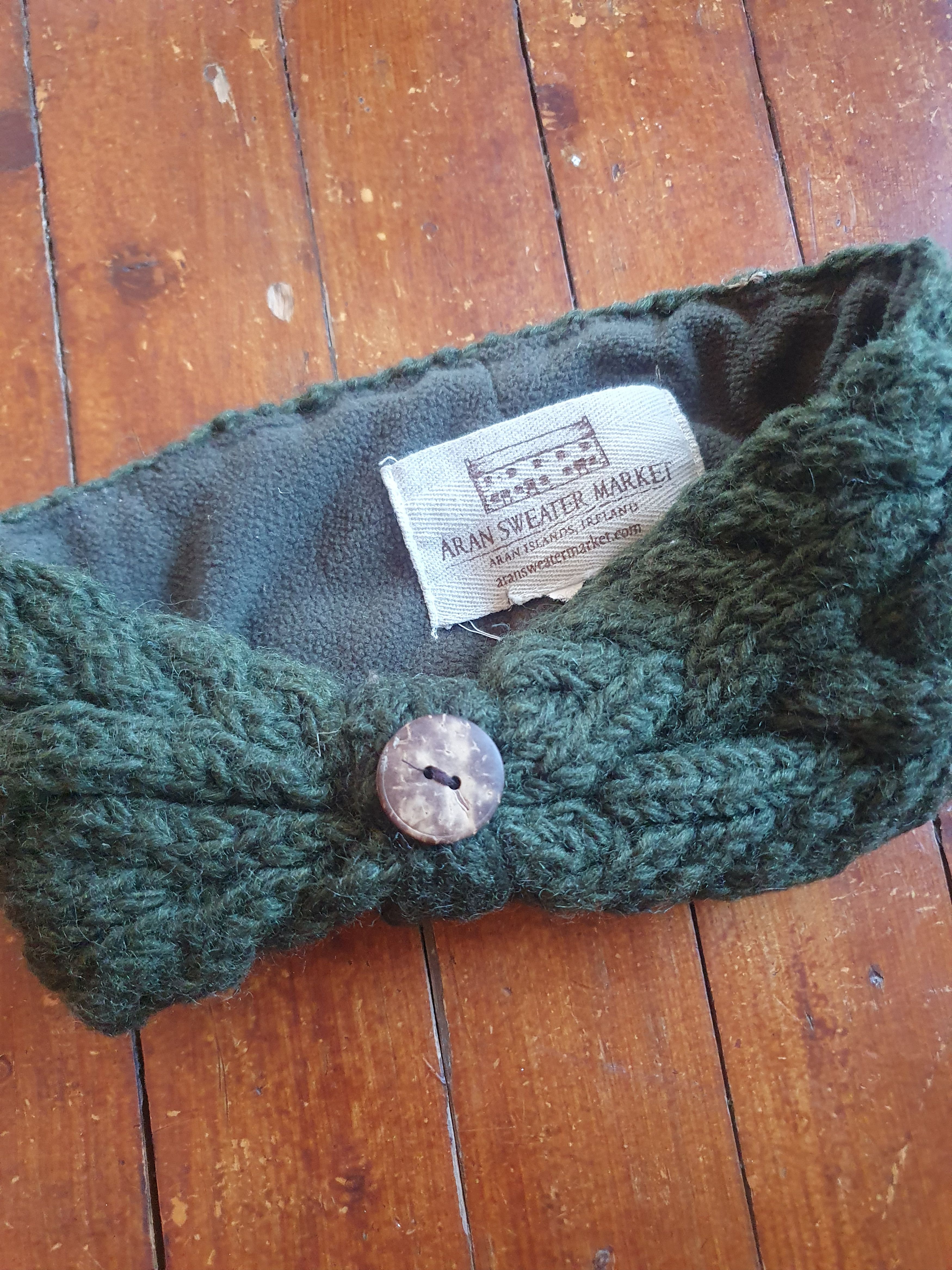 Aran Sweater Market Aran Sweater Market Fleece Lined Cable Headband with Button Size ONE SIZE - 7 Thumbnail