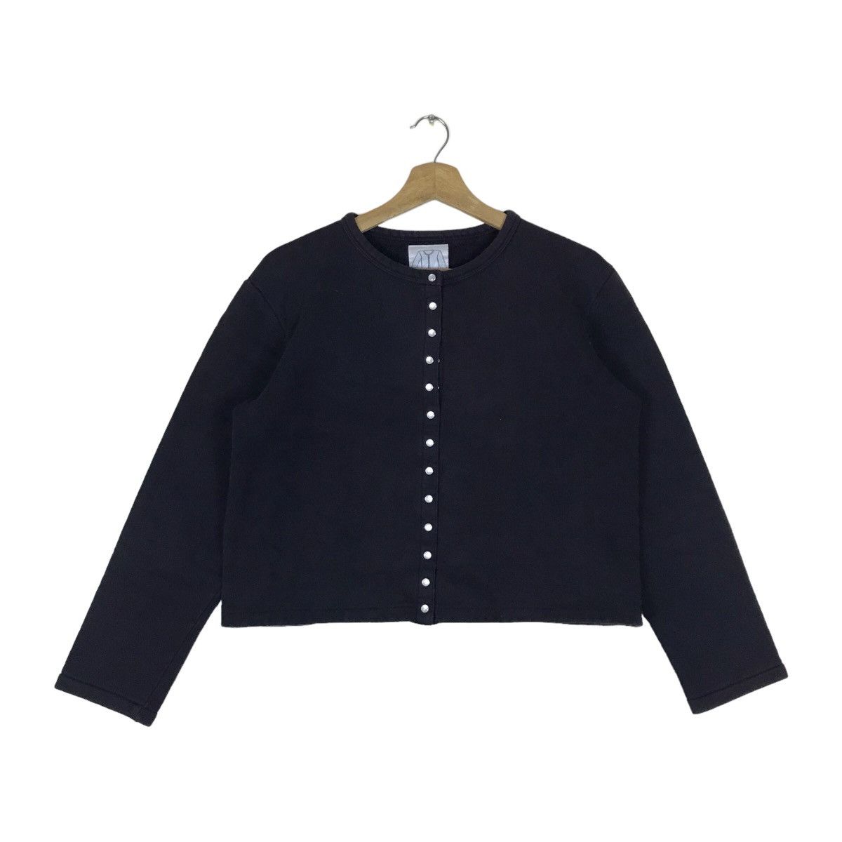 agnes b. Vintage 90s AGNES B Snap Button Crop Top Cardigan