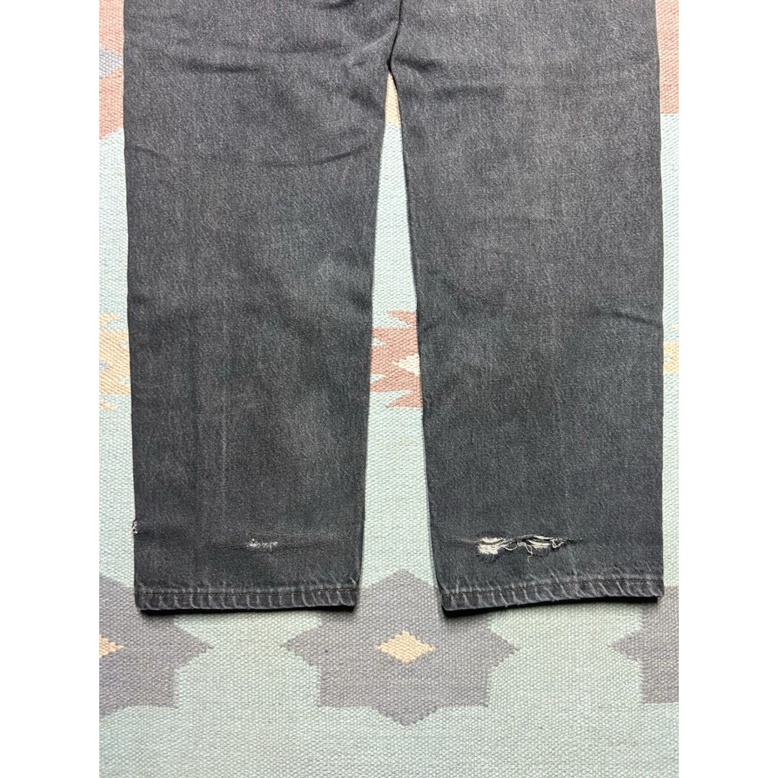 VINTAGE Levi’s 505 Jeans Men Regular Straight 36 Black Distressed 90s Skater 29in Inseam