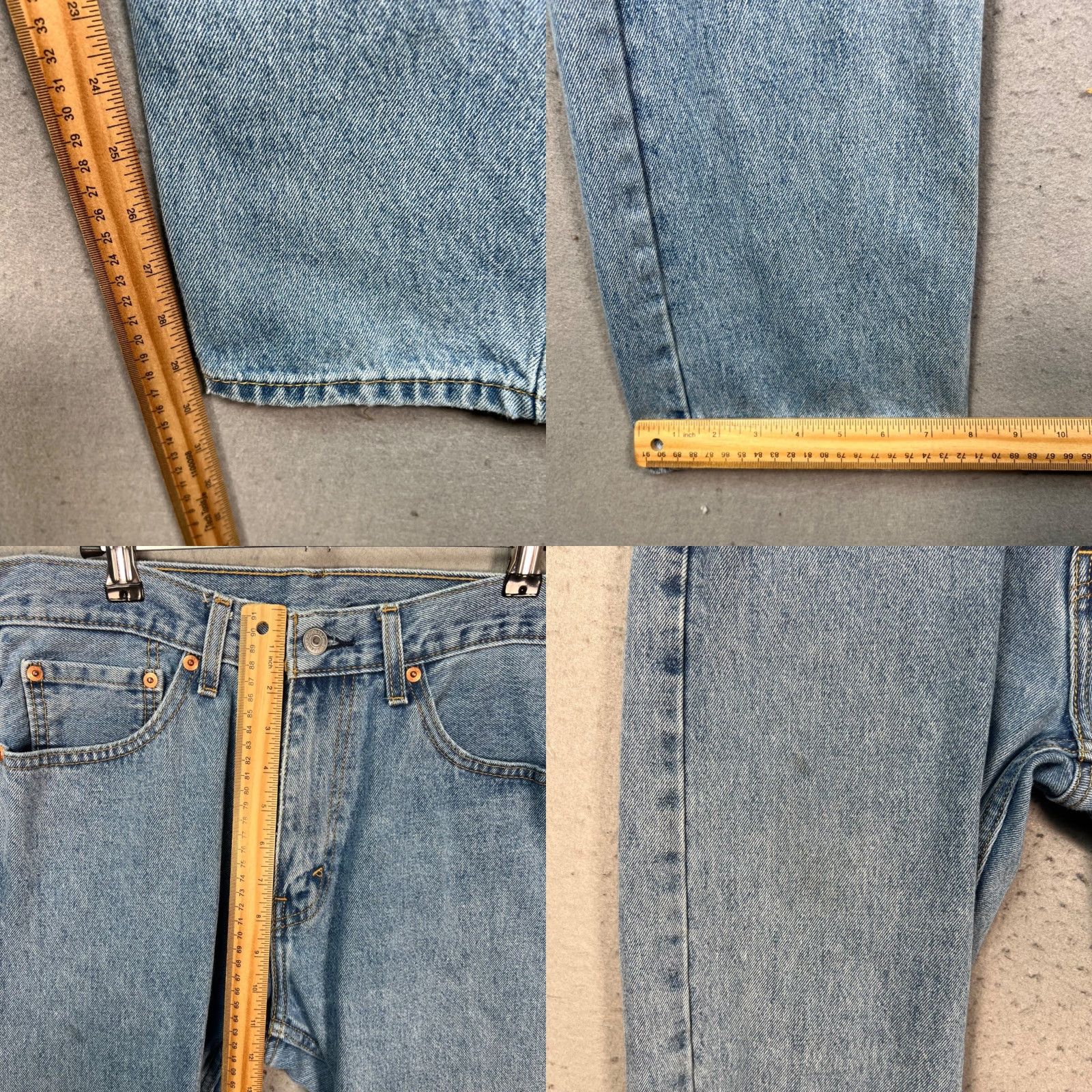 Levi's Levi's 505 Jeans Mens 33 x 30 Blue Light Denim Straight Regular Cotton USA Jeans Size US 33 - 8 Thumbnail