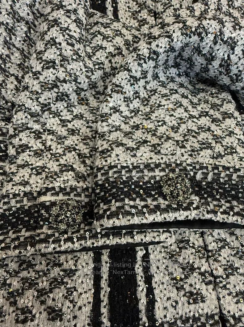 Chanel Chanel Black and white sequined short coat Size S / US 4 / IT 40 - 4 Thumbnail