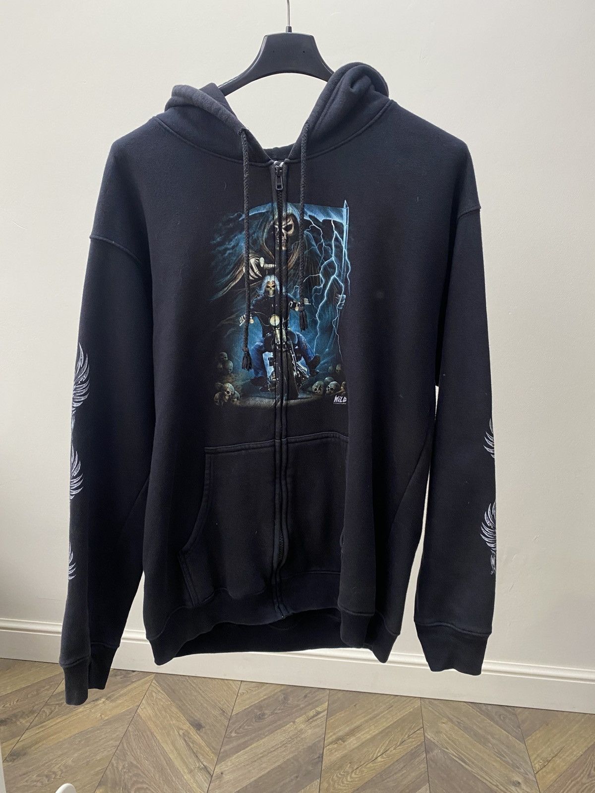 Other Vintage Wild Overprinted Hoodie Skull Size US XL / EU 56 / 4 - 4 Thumbnail