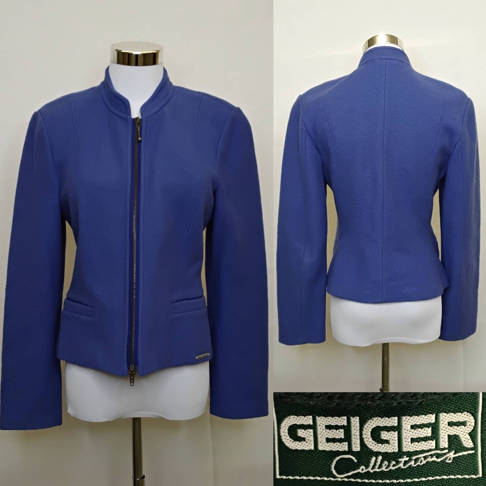 Other Geiger Wool Jacket Women's 36 (S) Royal Blue Made in Austria Size XS / US 0-2 / IT 36-38 - 1 Thumbnail