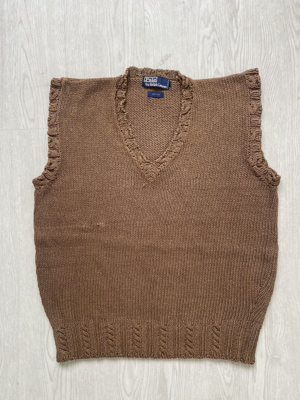 Polo Ralph Lauren Vintage Polo Ralph Lauren Silk Knitted Twill Vest Size US M / EU 48-50 / 2 - 1 Thumbnail