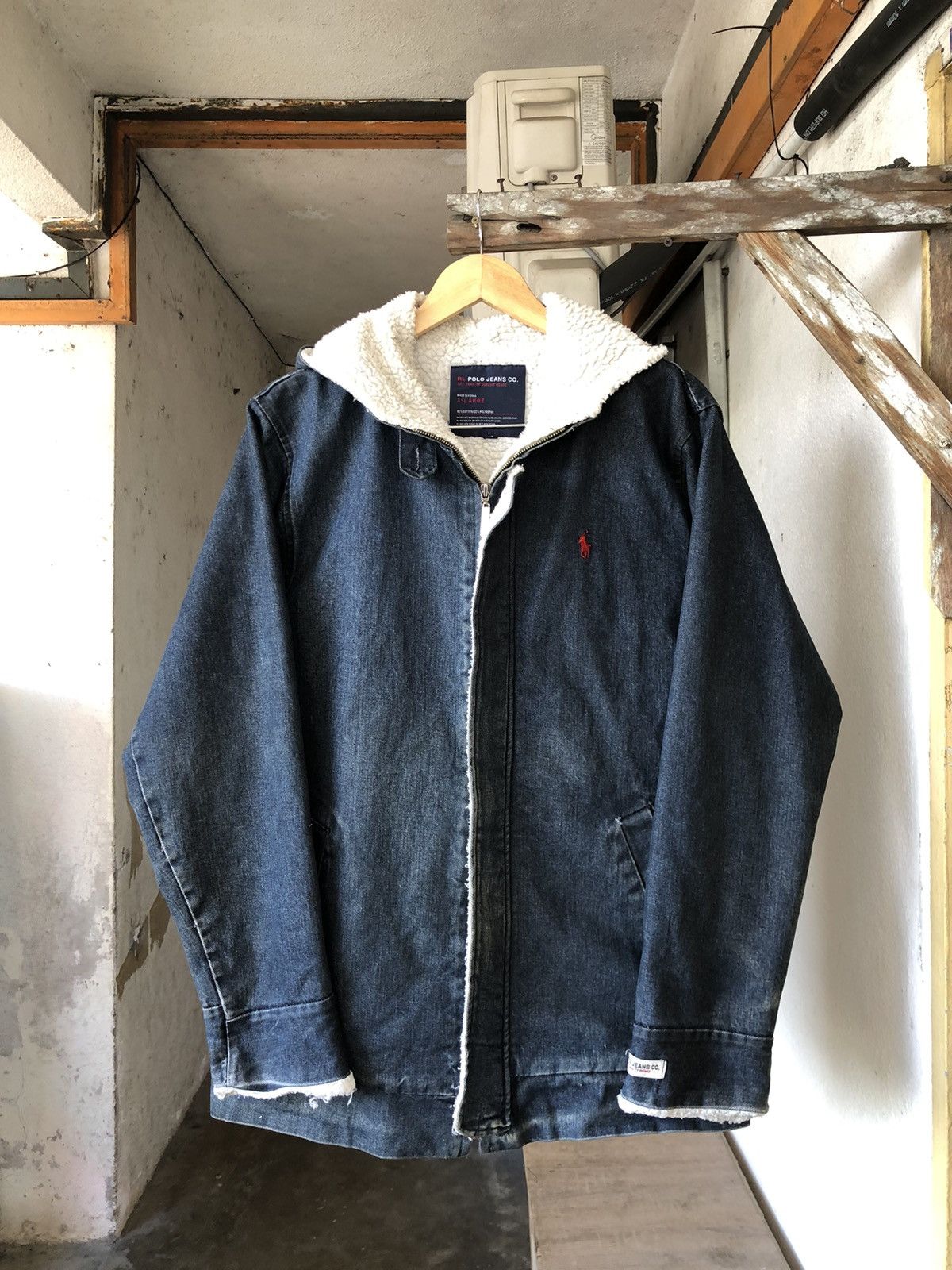 Polo Ralph Lauren Vintage Polo Ralph Lauren Denim Sherpa Jacket With Hoodie Size US XL / EU 56 / 4 - 1 Thumbnail