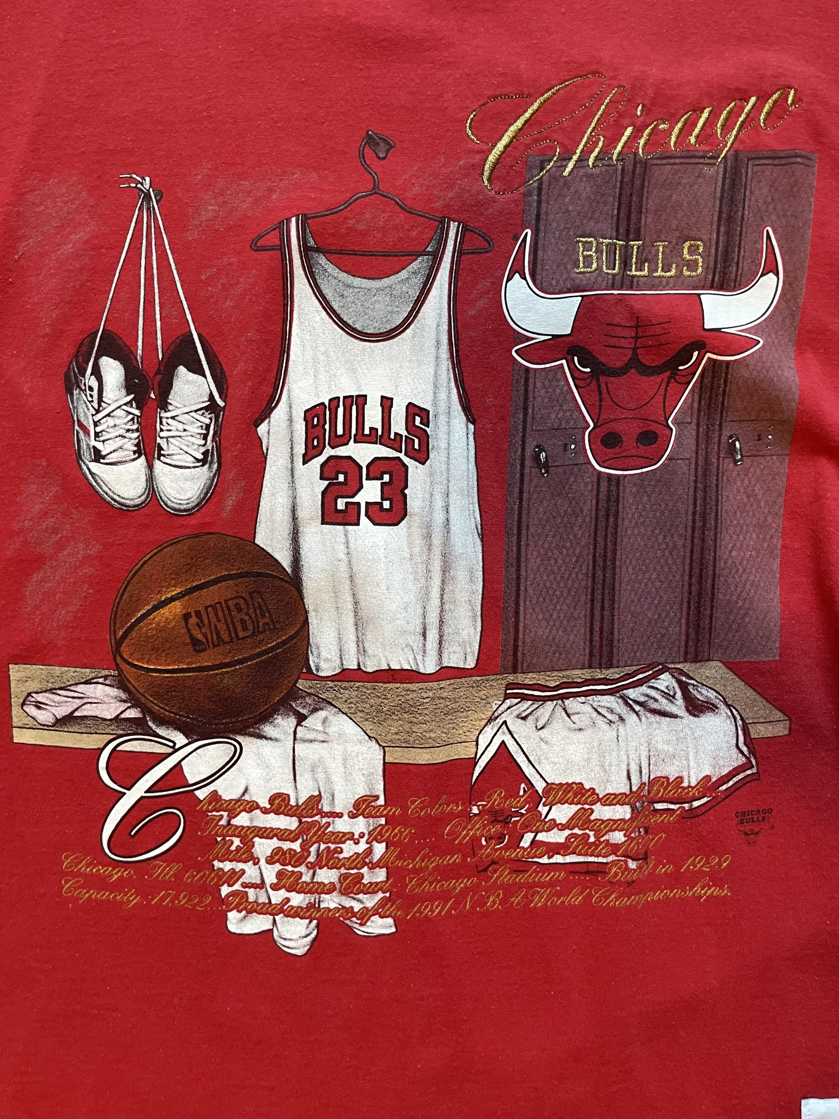NBA Vintage 1991 NBA Chicago Bulls Nutmeg Michael Jordan T-shirt Size US XL / EU 56 / 4 - 1 Thumbnail