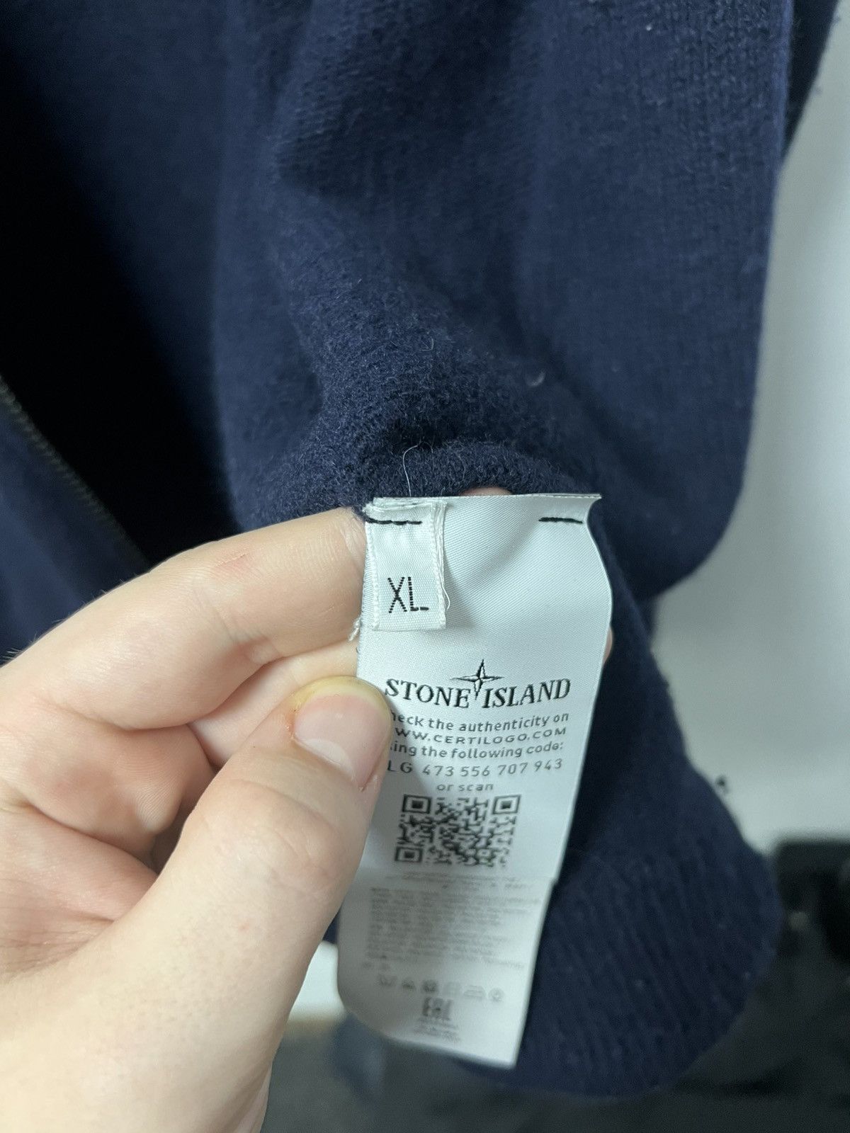Stone Island Stone Island Wool Zip Hoodie Size US XL / EU 56 / 4 - 7 Thumbnail