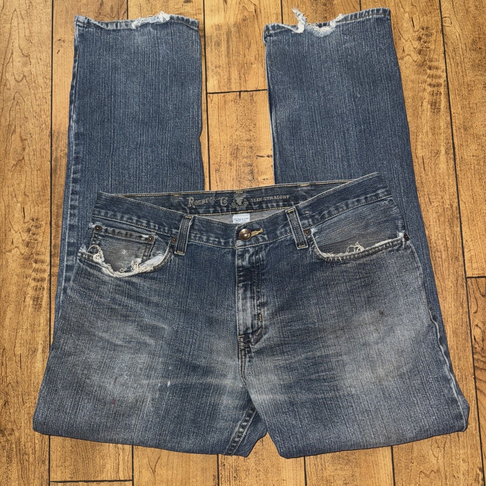 Sears × Vintage Roebuck And Co Slim Straight Denim Jeans 36x33 Size US 36 / EU 52 - 5 Thumbnail