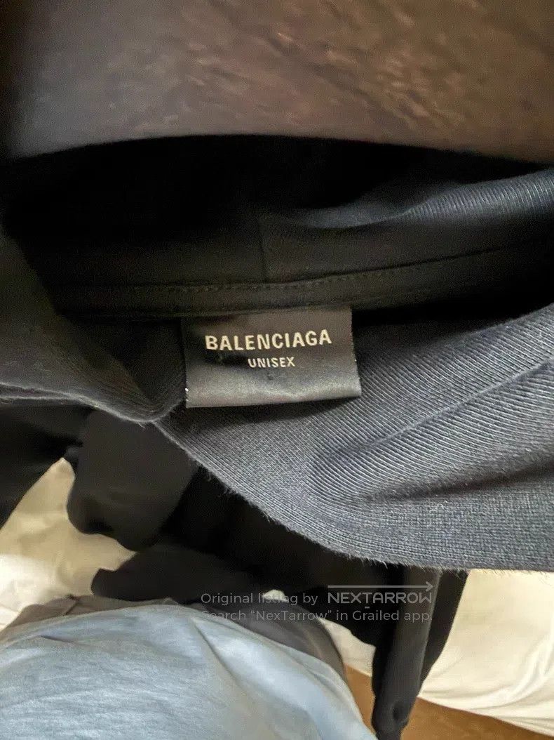 Balenciaga Balenciaga Logo Print Patchwork Hooded Long Sleeve Sweatsh Size US S / EU 44-46 / 1 - 6 Thumbnail