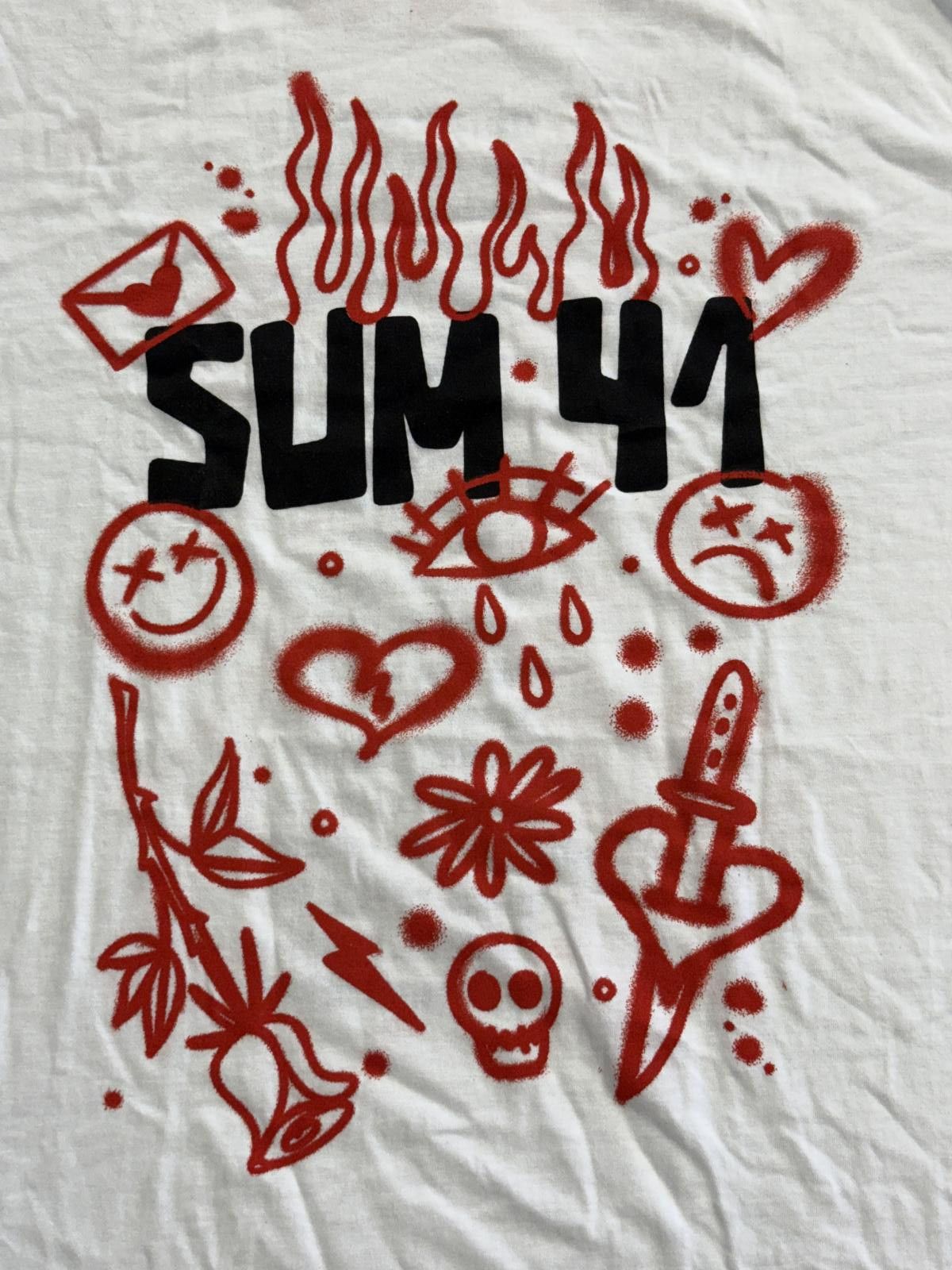 Designer Sum 41 Band T-shirt - Sum 41 Tour 2022 Notebook Sketches XL Size US XL / EU 56 / 4 - 4 Thumbnail