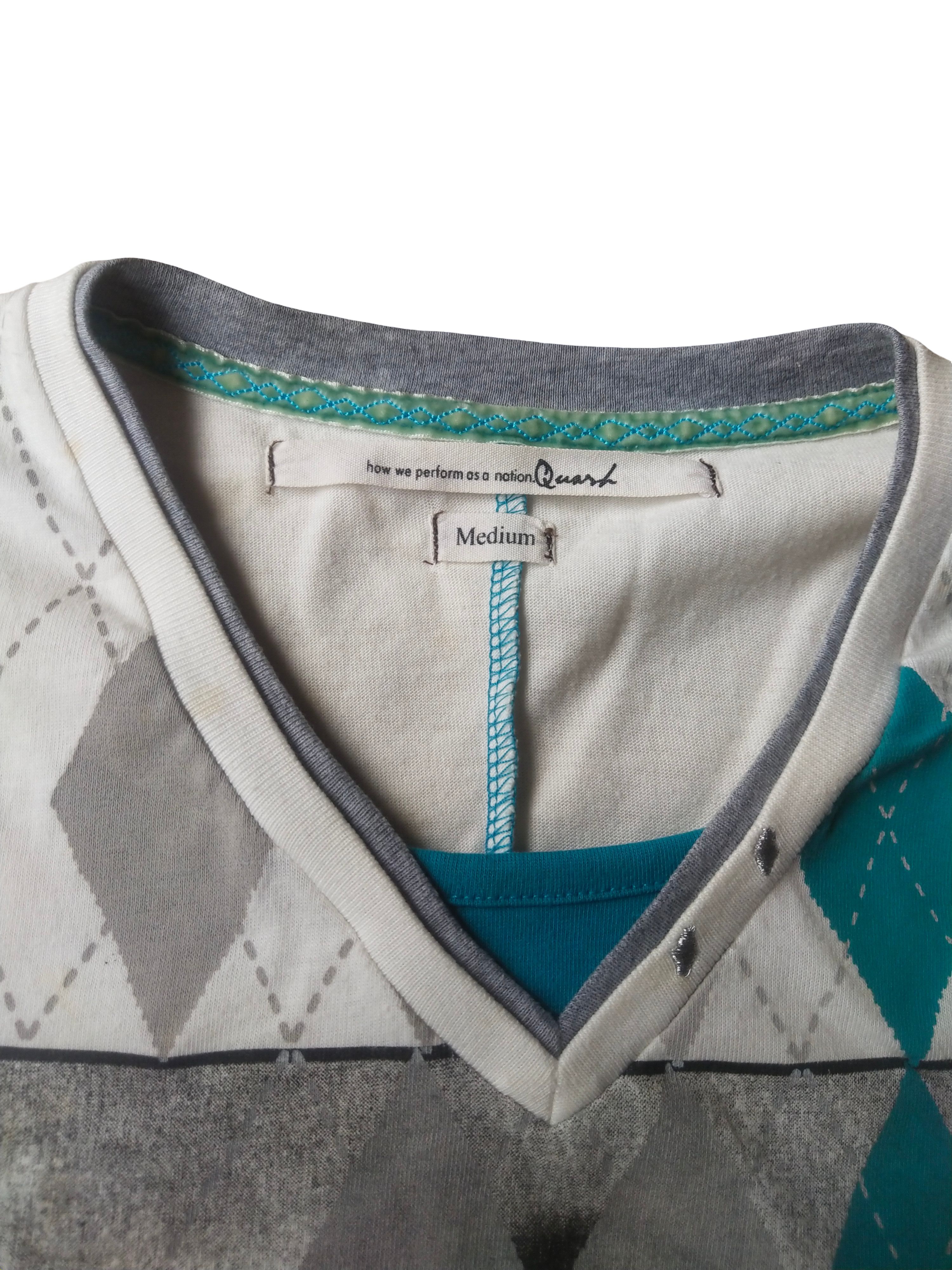Hysteric Glamour 2000s Quash Layered Argyle Graphic V-Neck Tee Japan Size M / US 6-8 / IT 42-44 - 7 Thumbnail