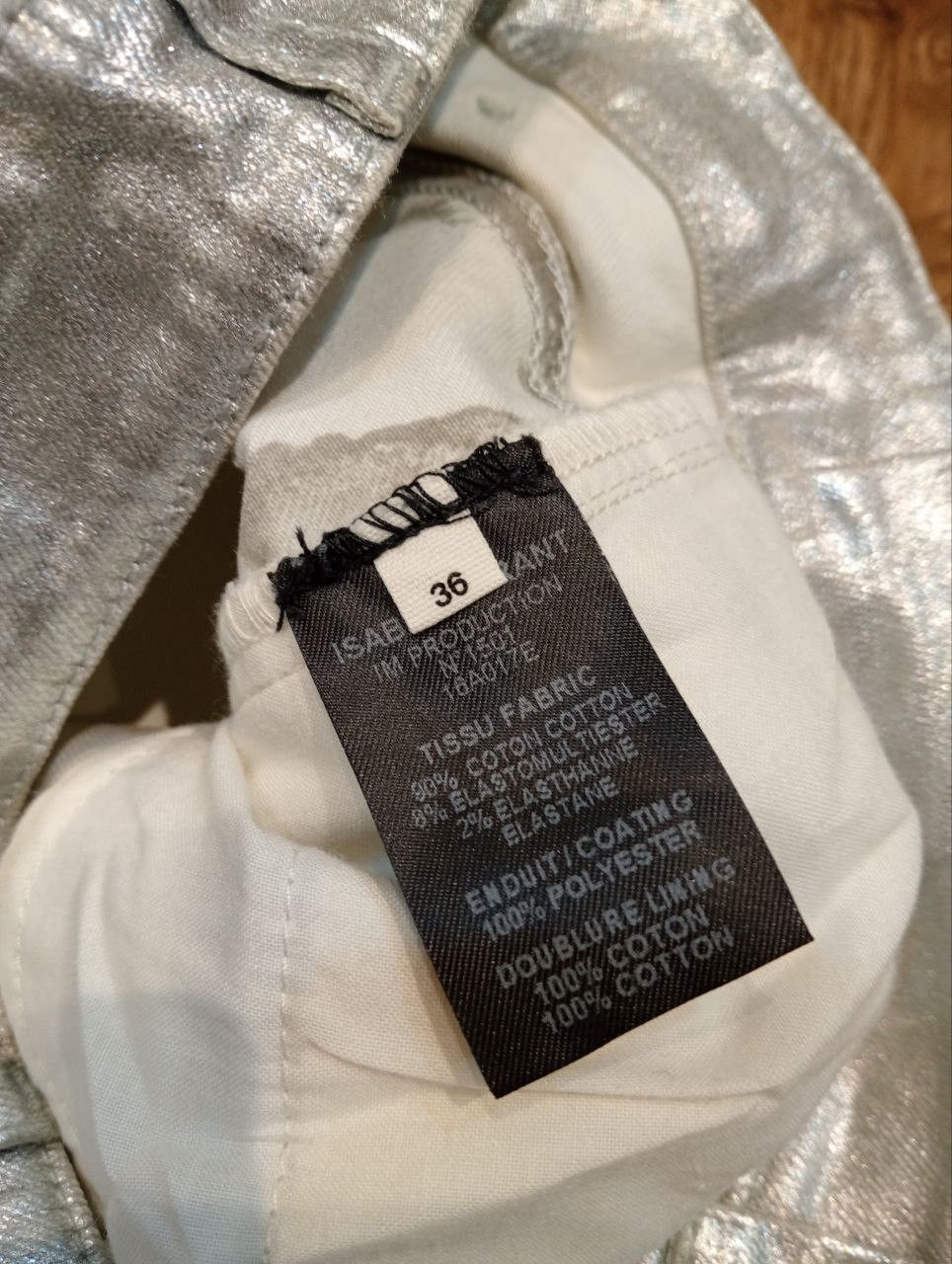 Isabel Marant ISABEL MARANT ETOILE SILVER COATED METALLIC SKINNY JEANS Size 25" / US 0 / IT 36 - 6 Thumbnail