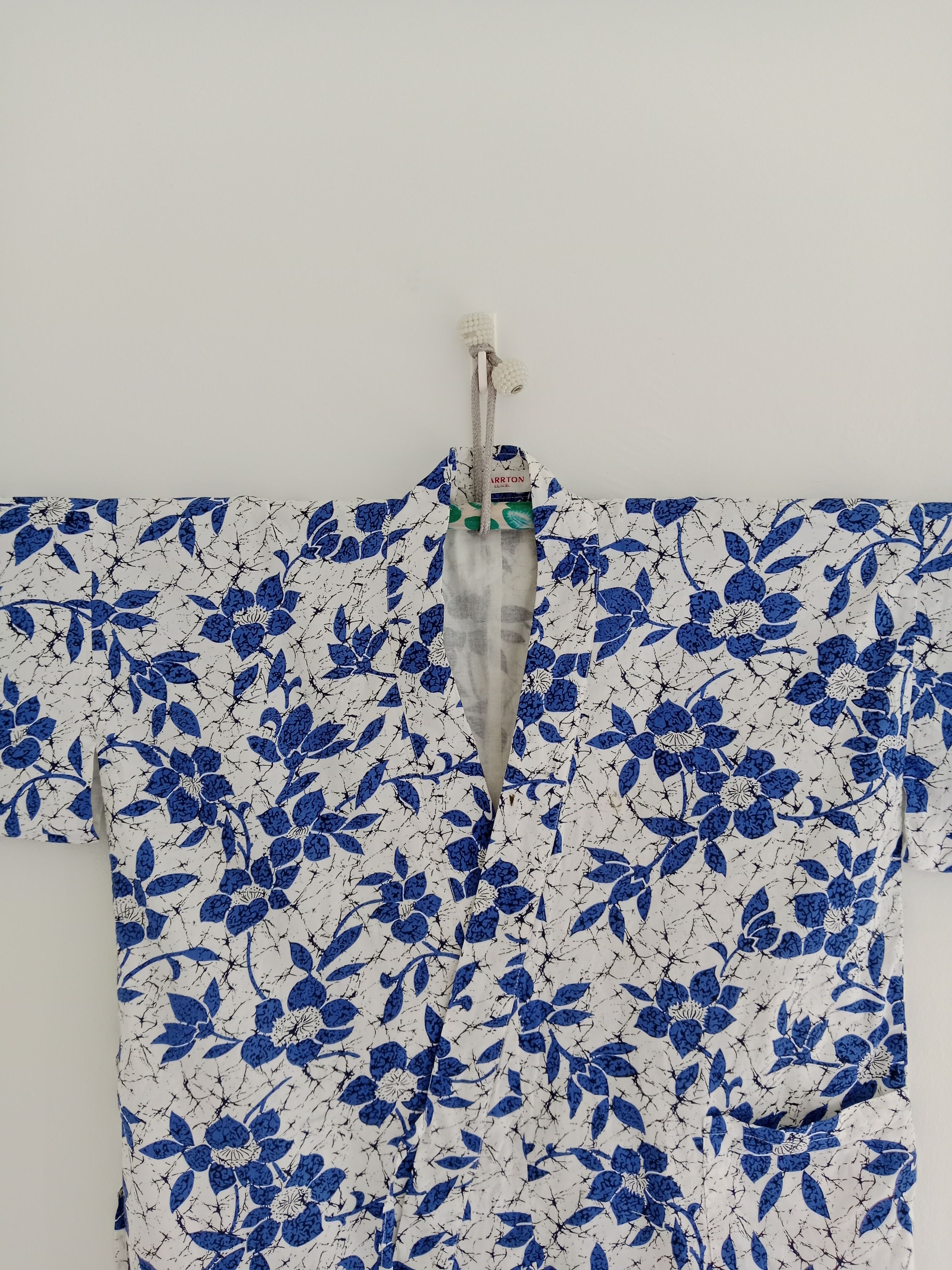 Japanese Brand Vintage Jinbei Kimono Flower Motif With Pocket Size US L / EU 52-54 / 3 - 4 Thumbnail