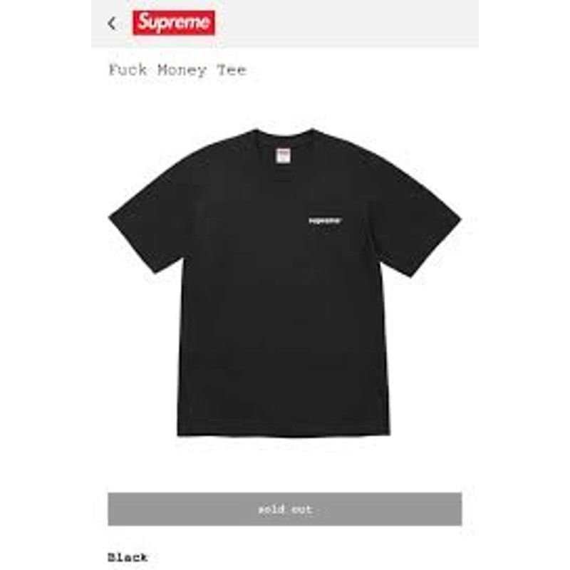 Supreme Supreme F Money Tee - Black - XXL - Brand New Size US XXL / EU 58 / 5 - 2 Thumbnail