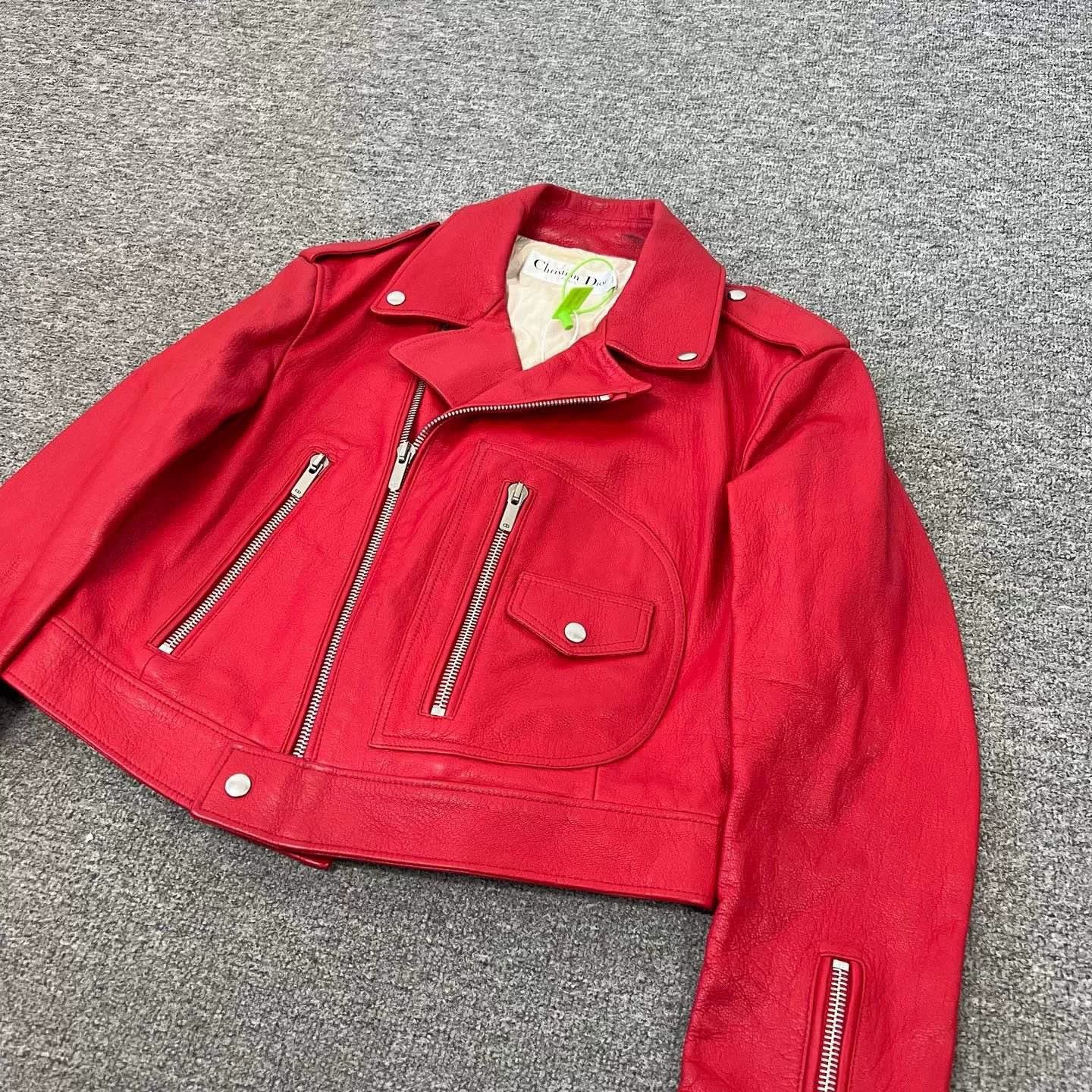 Dior Dior Classic Bee Sheepskin Biker Jacket Size US XXS / EU 40 - 1 Thumbnail