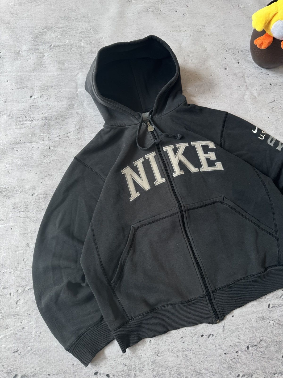 Nike × Vintage NIKE VINTAGE 00s y2k OVERSIZE BAGGY ZIP HOODIE CENTER LOGO Size US L / EU 52-54 / 3 - 2 Thumbnail