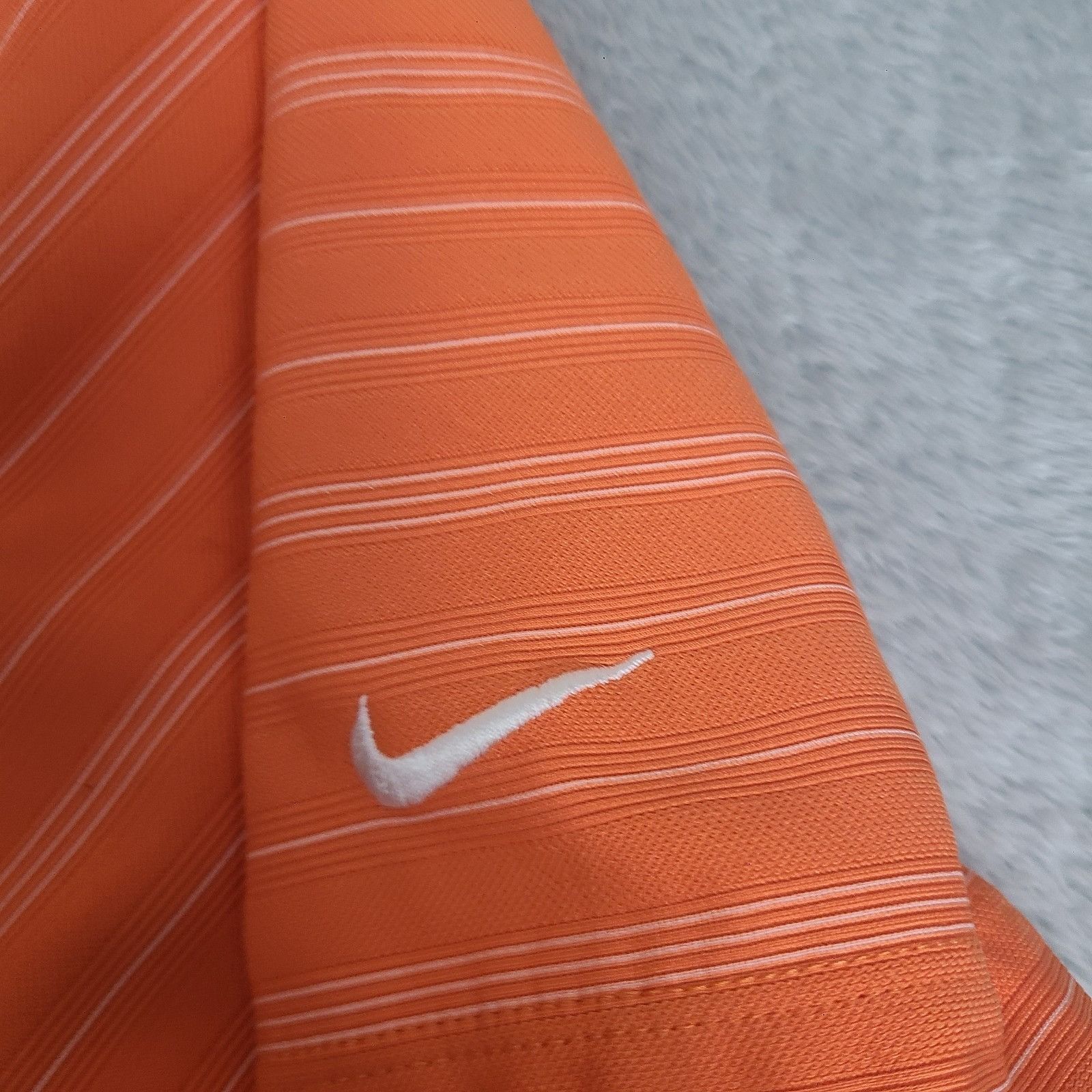 Nike Nike Golf Polo Shirt Men's Large Orange Stripe Stretch Short Size US L / EU 52-54 / 3 - 3 Thumbnail