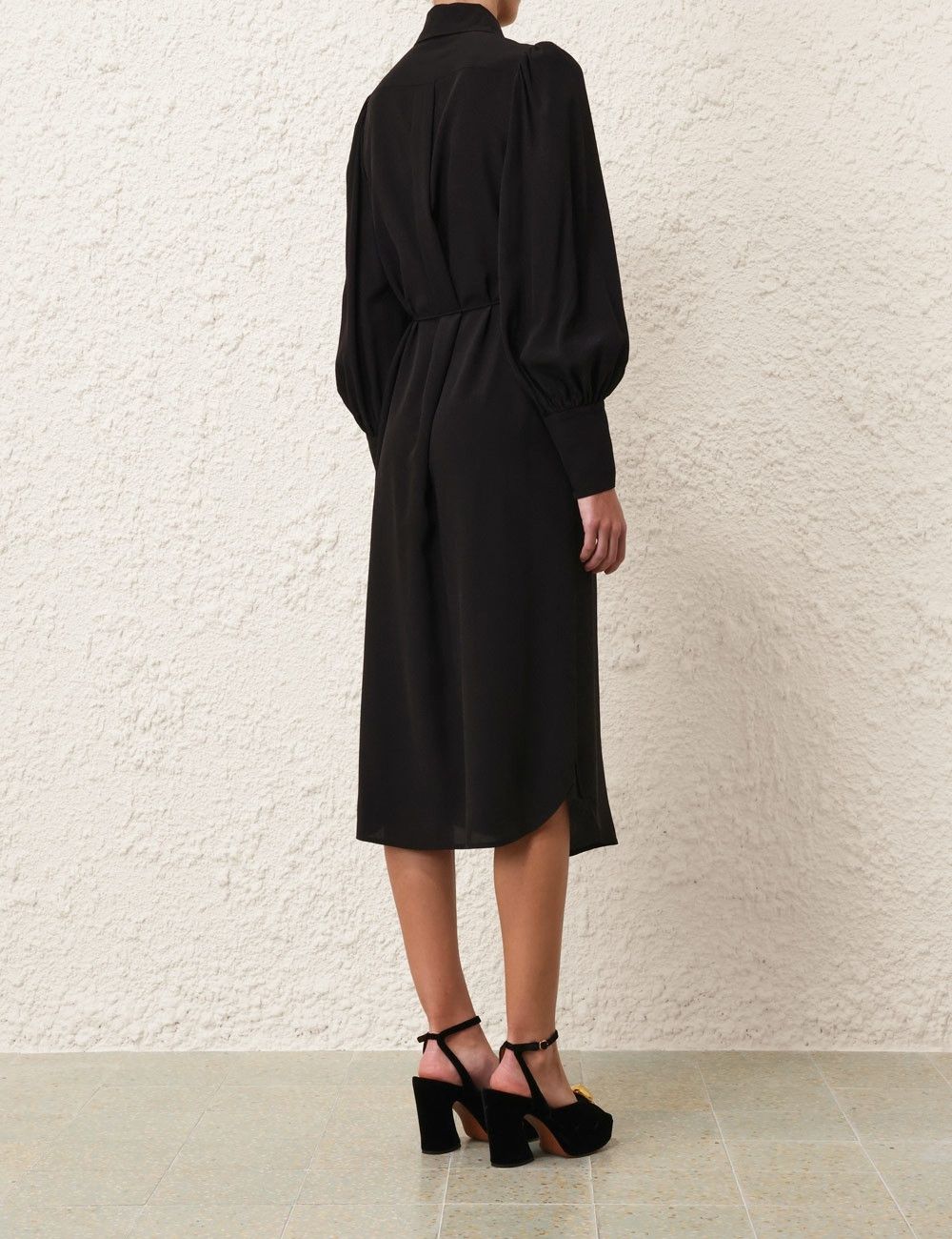 Zimmermann oc11z0825 Shirt Midi Dress in Black Size L / US 10 / IT 46 - 4 Thumbnail