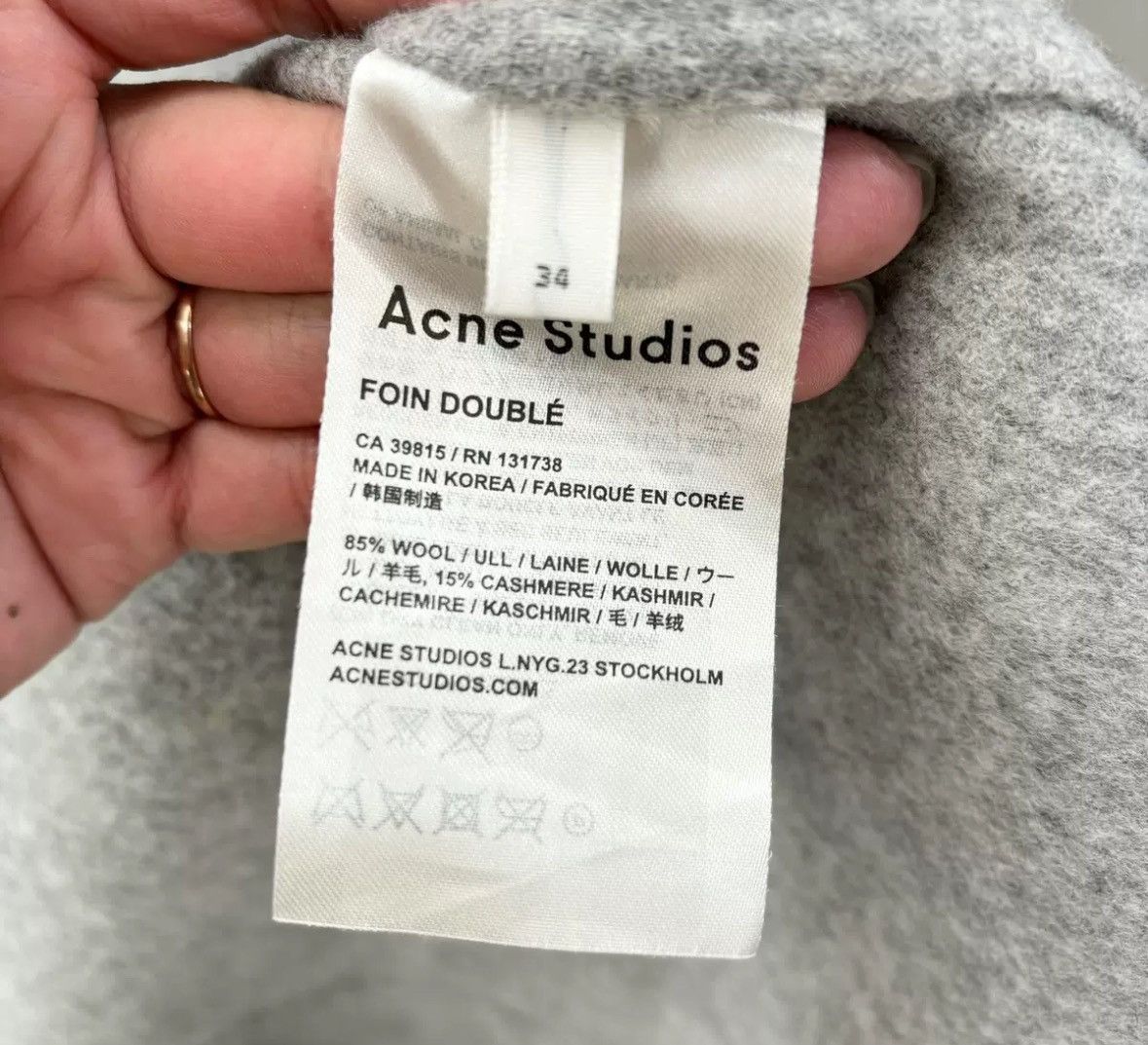 Acne Studios Acne studios Grey double-sided wool coat 2412-Nextarrow Size US S / EU 44-46 / 1 - 5 Thumbnail